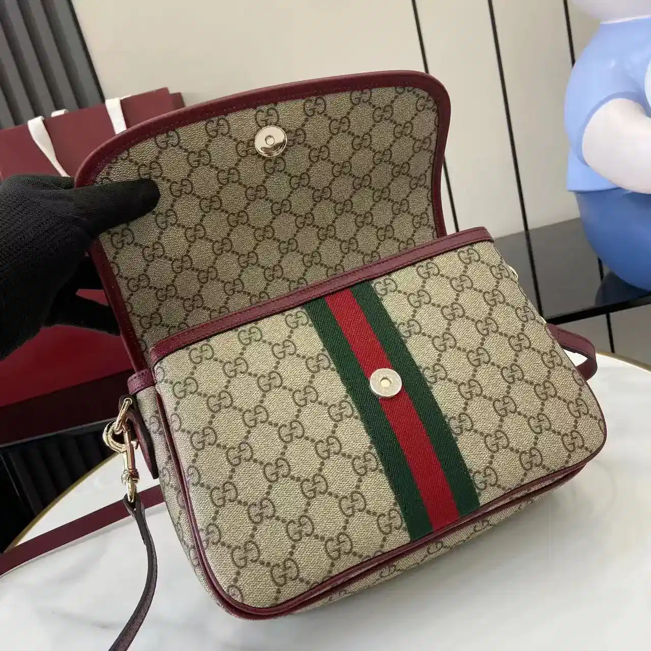 Gucci Brown Ophidia GG Supreme Canvas Crossbody Bag product photo from LabelPicks