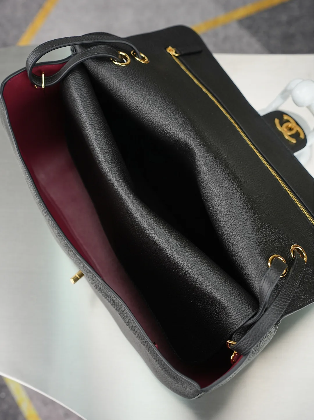 Chanel Classic Flap Black Grained Leather Shoulder Bag product photo from LabelPicks