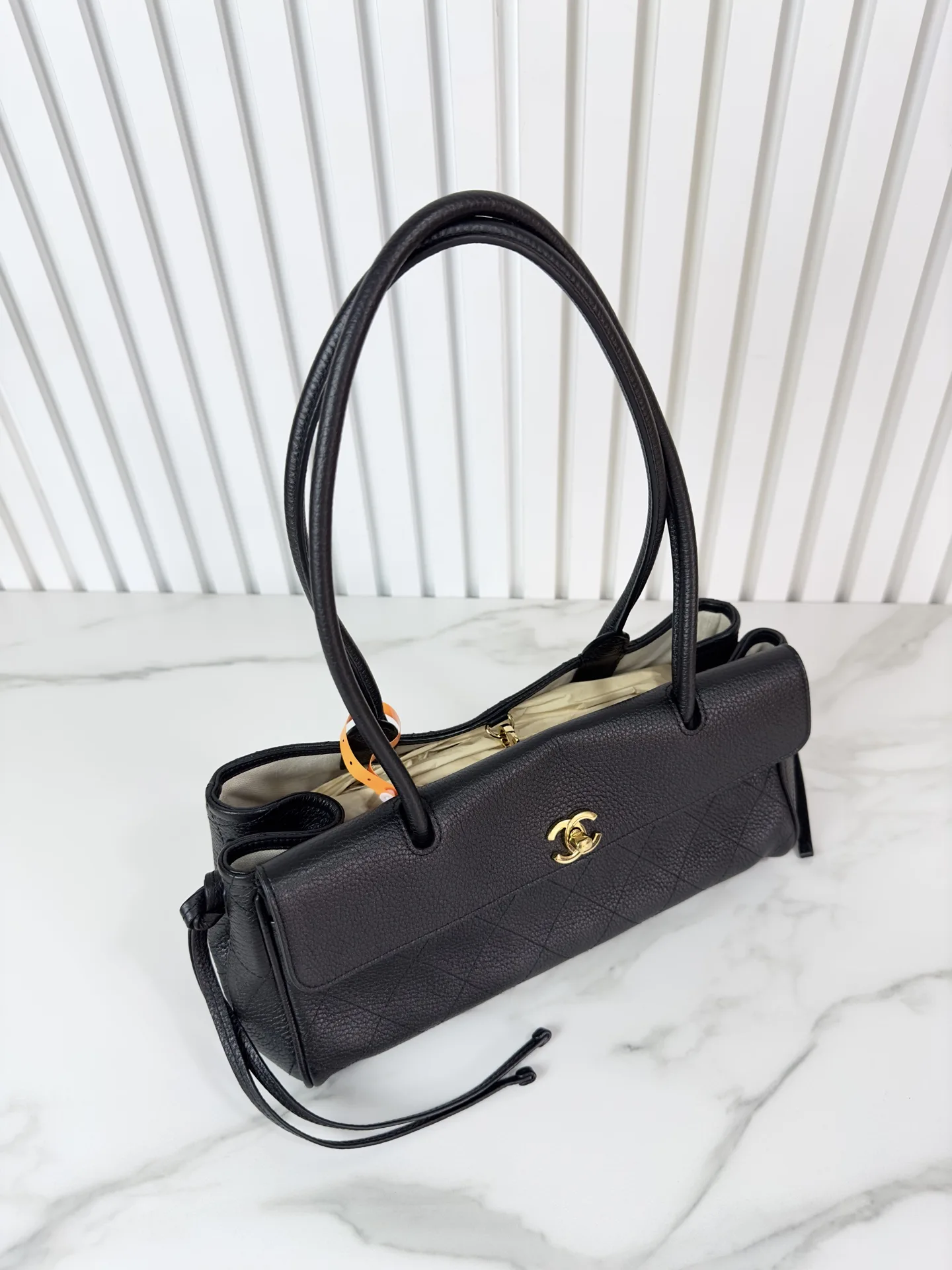 Chanel Black Grained Leather Top Handle Bag product photo from LabelPicks