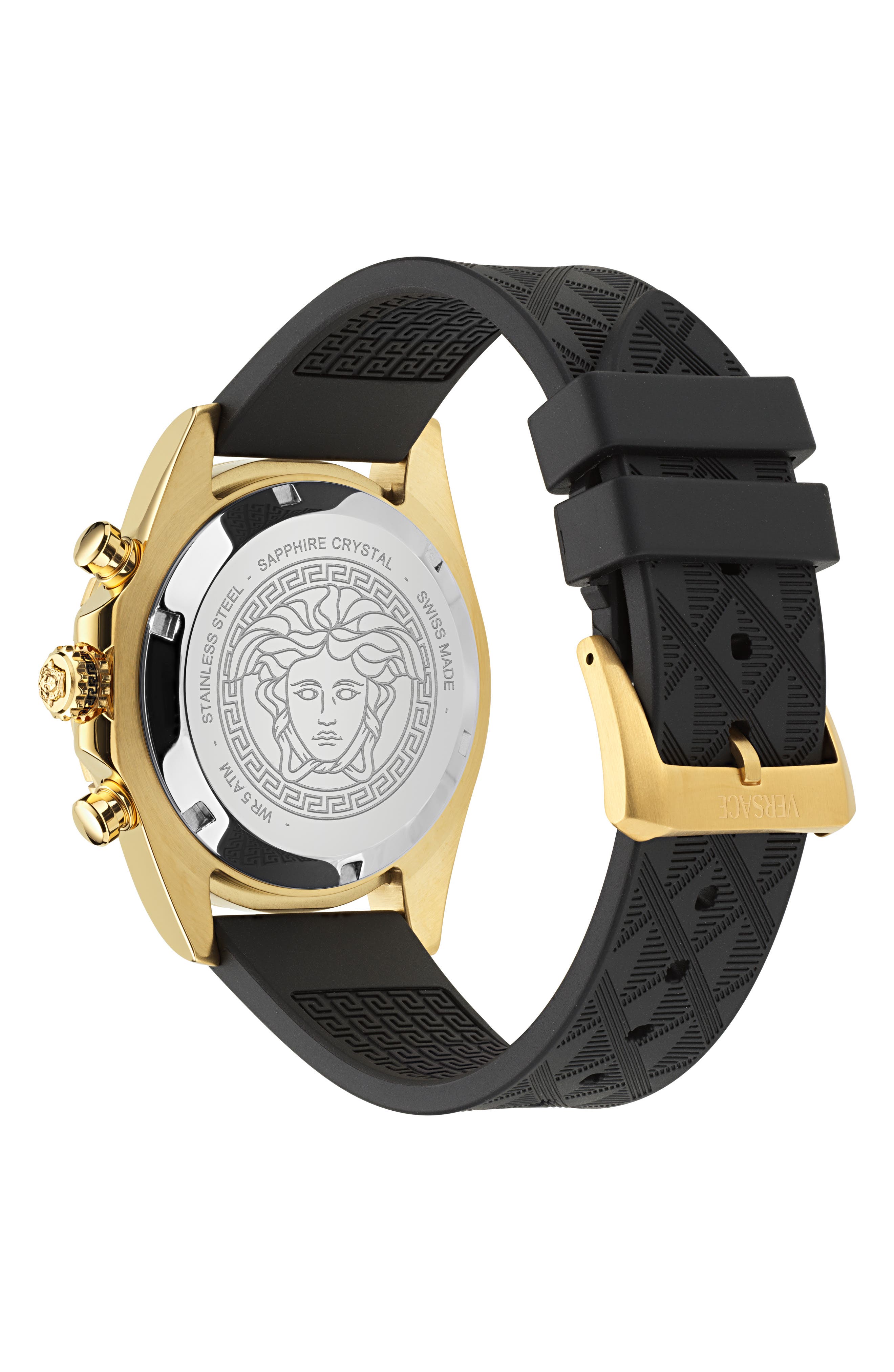 Versace Chrono X Chronograph Faux Leather Watch, 44mm