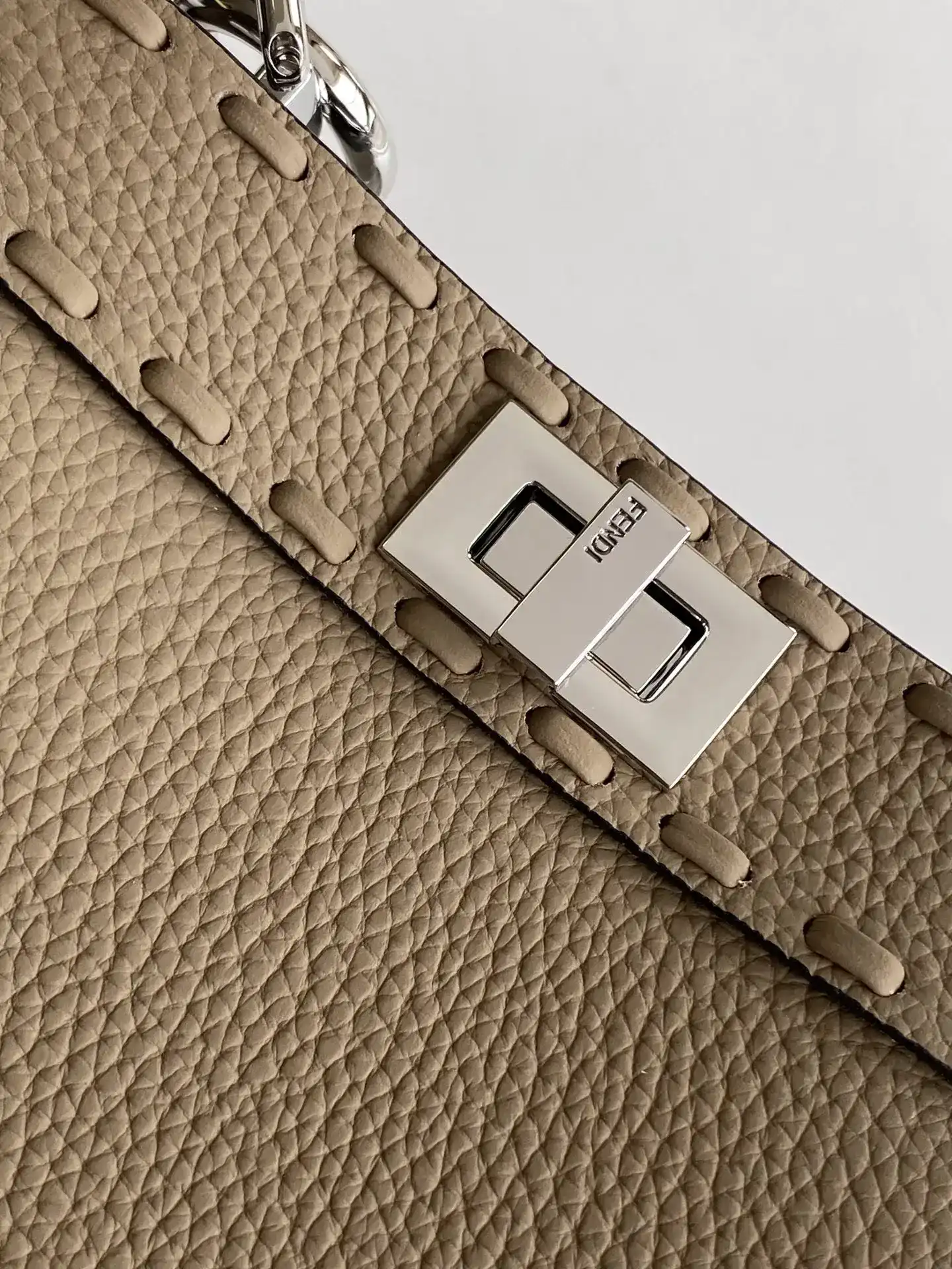 Fendi Grey Peekaboo Calfskin Top Handle Bag product photo from LabelPicks