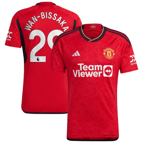 Aaron Wan-Bissaka Manchester United adidas 2023/24 Home Replica Player Jersey - Red/Green