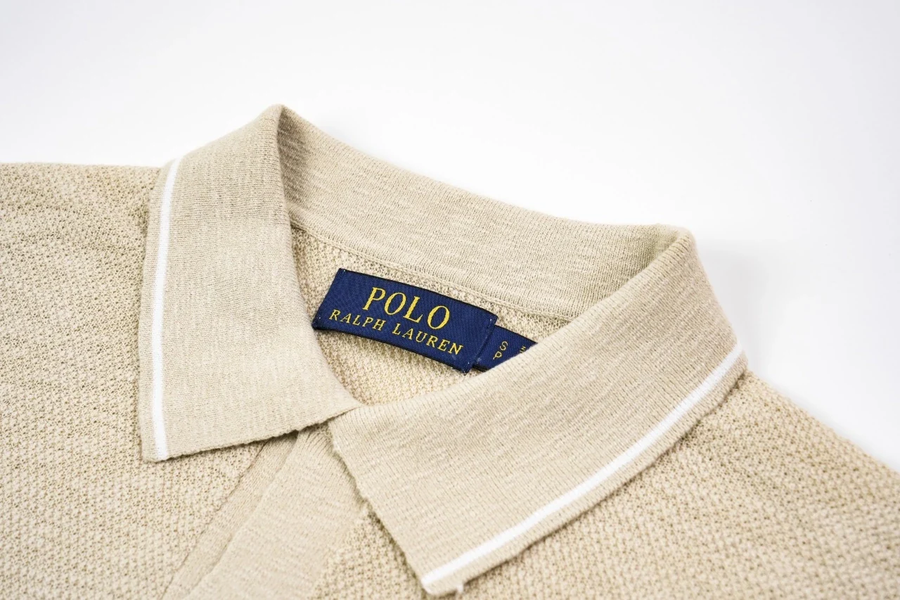 Ralph Lauren Beige Pony Embroidered Linen Johnny Collar Polo Shirt product photo from LabelPicks