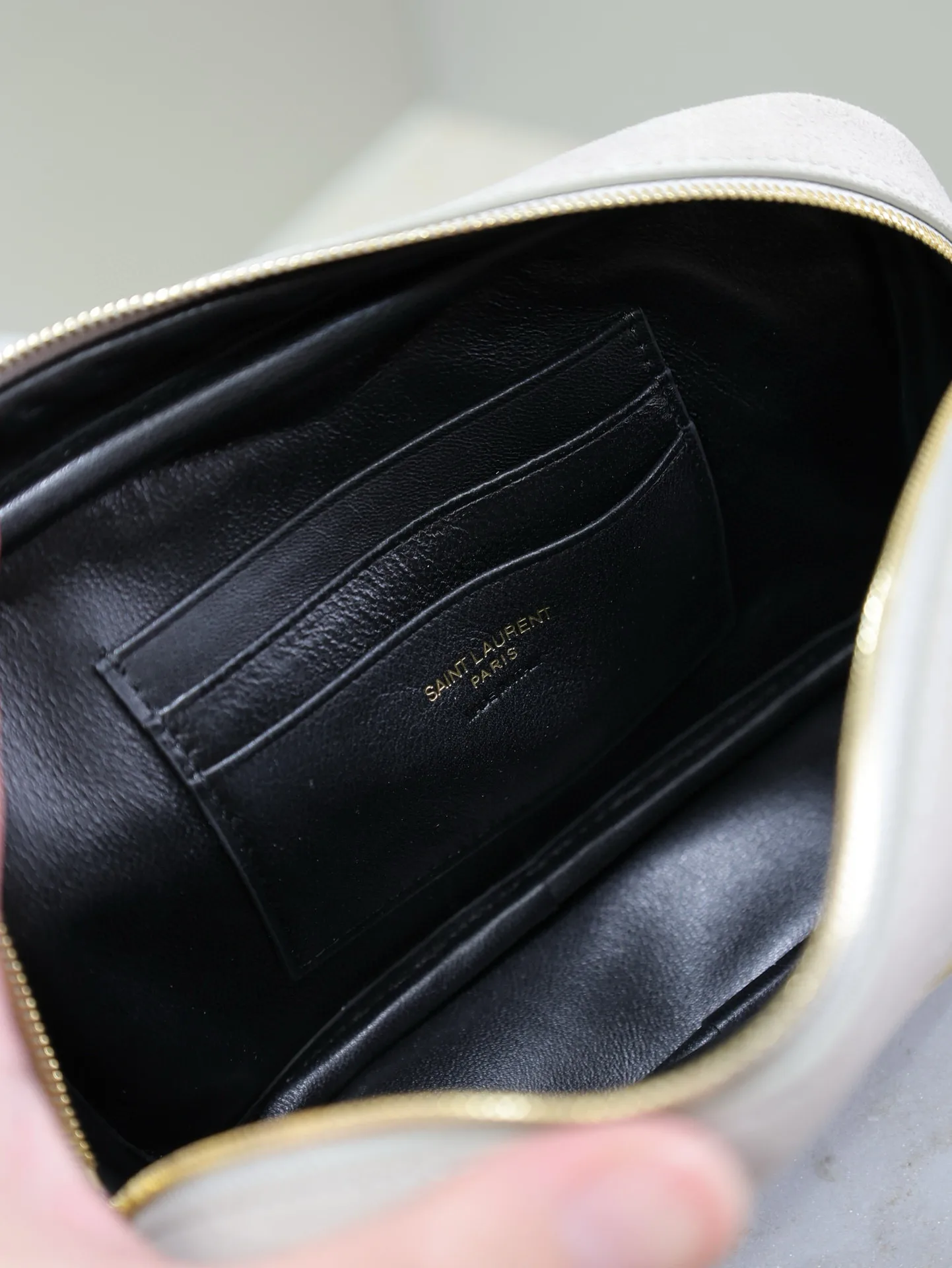 Saint Laurent Grey Suede Leather Crossbody Bag product photo from LabelPicks