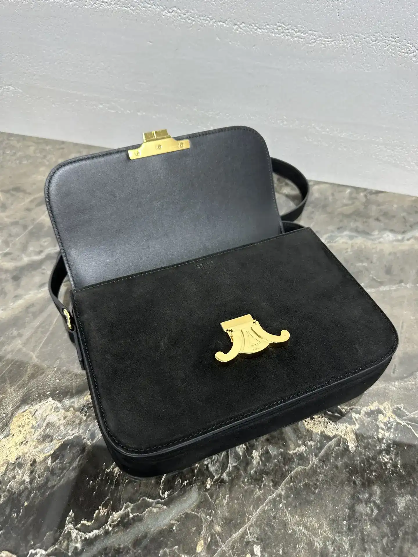 Celine Gold Triomphe Lambskin Crossbody Bag product photo from LabelPicks