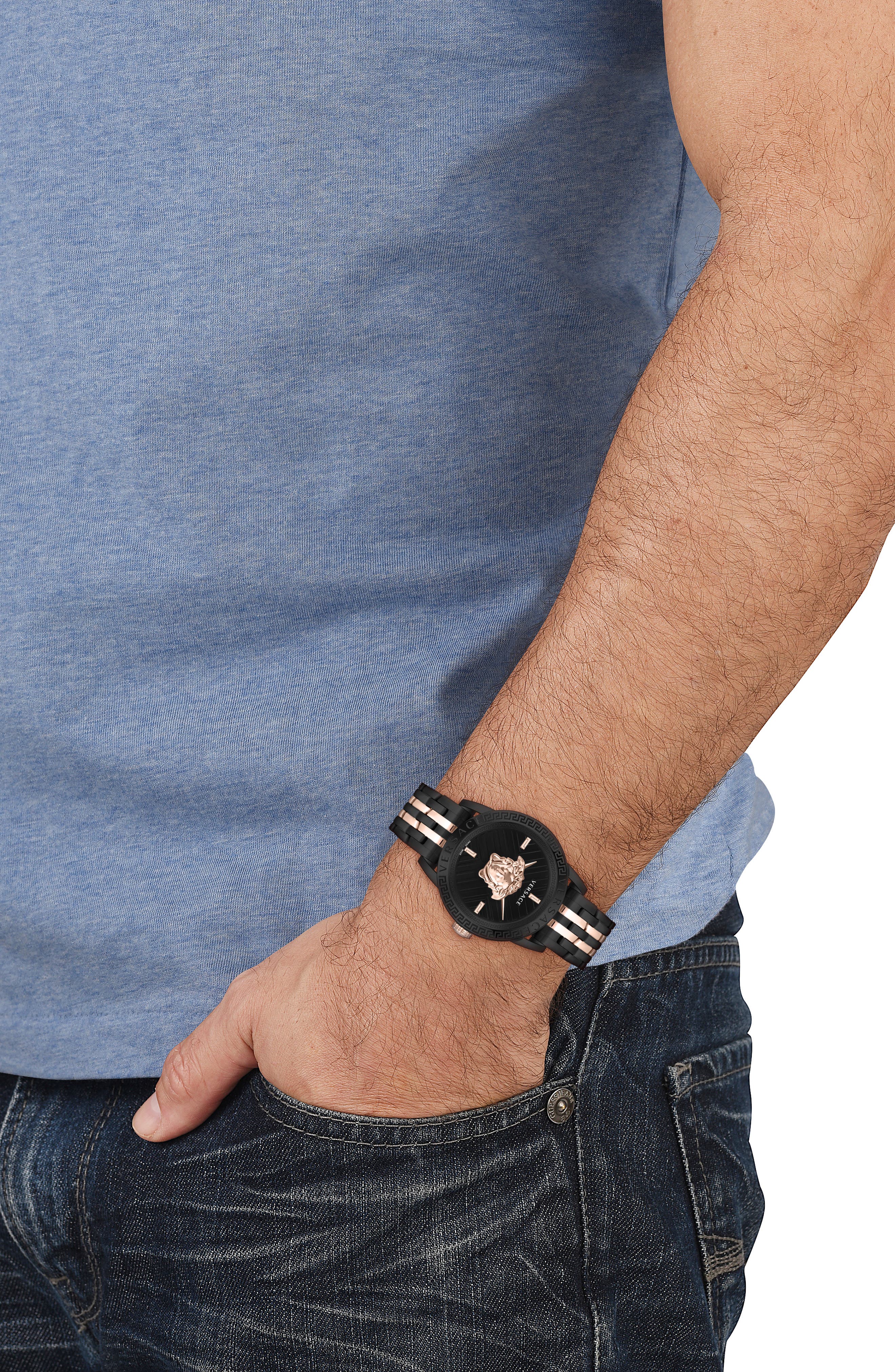Versace V-Code Bracelet Watch, 43mm