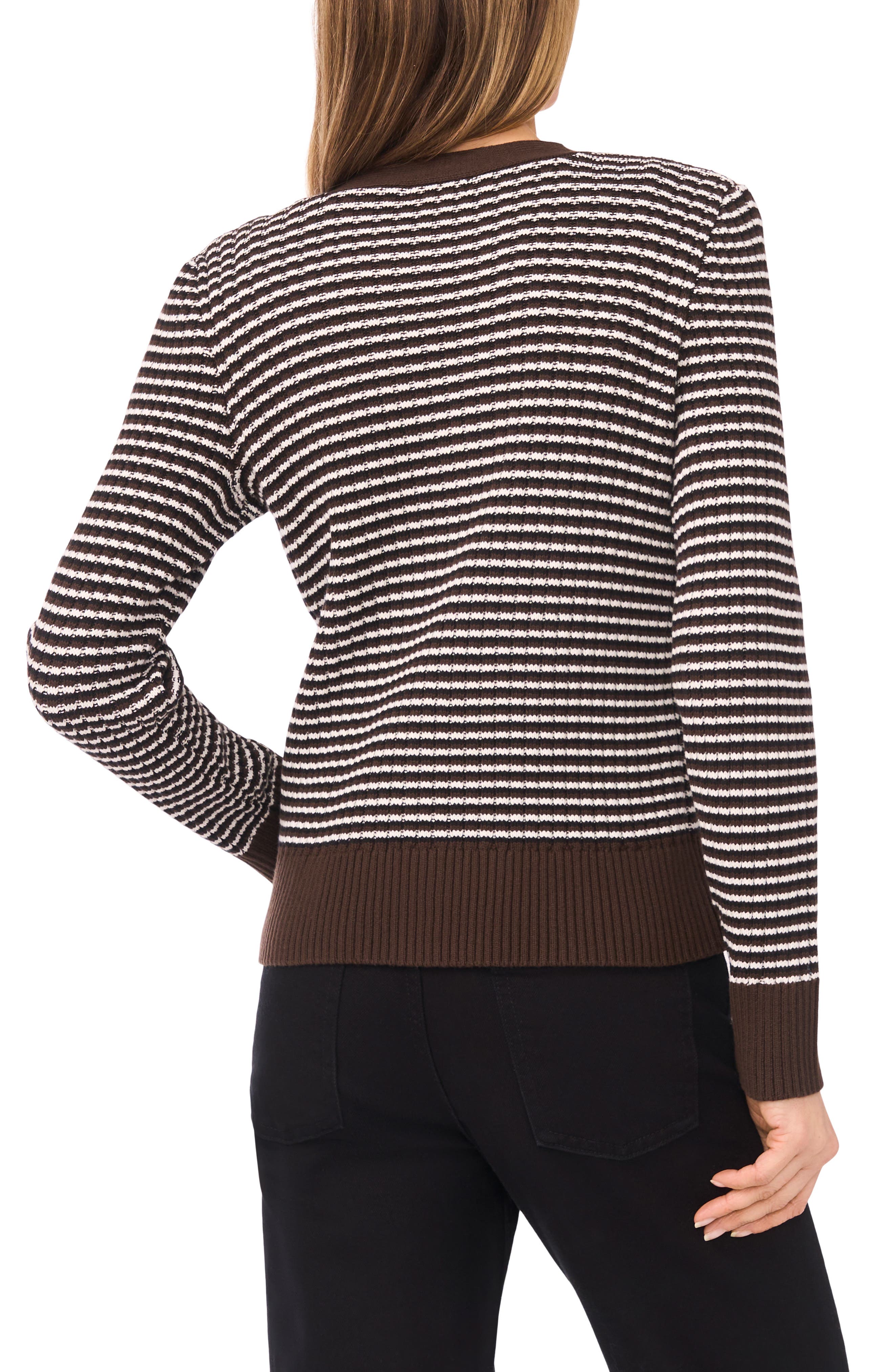 Halogen® Stripe V-Neck Cardigan