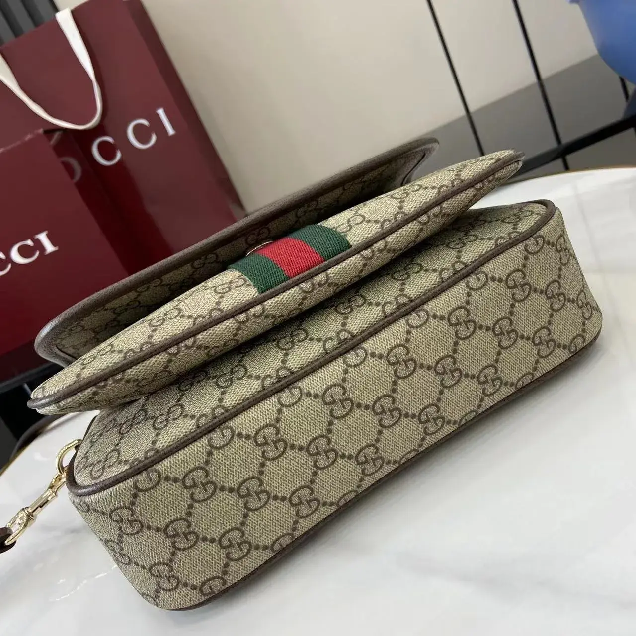 Gucci Ophidia Brown GG Supreme Canvas Crossbody Bag product photo from LabelPicks