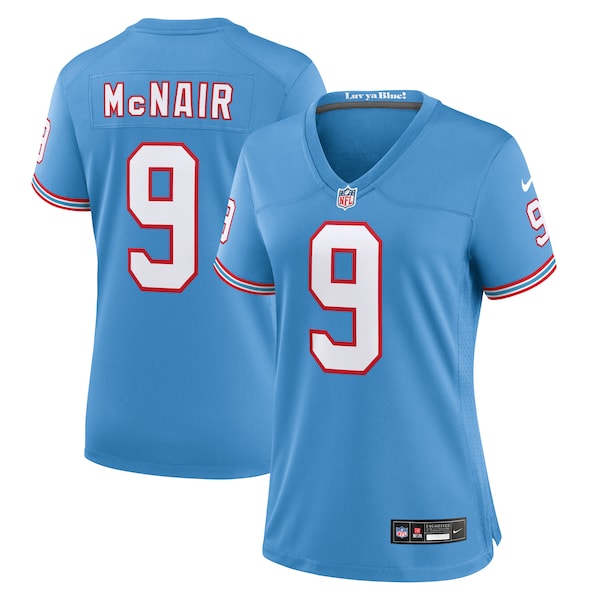 Steve McNair Tennessee Titans Nike Women's Oilers Throwback Retired Player Game Jersey - Light Blue/Navy