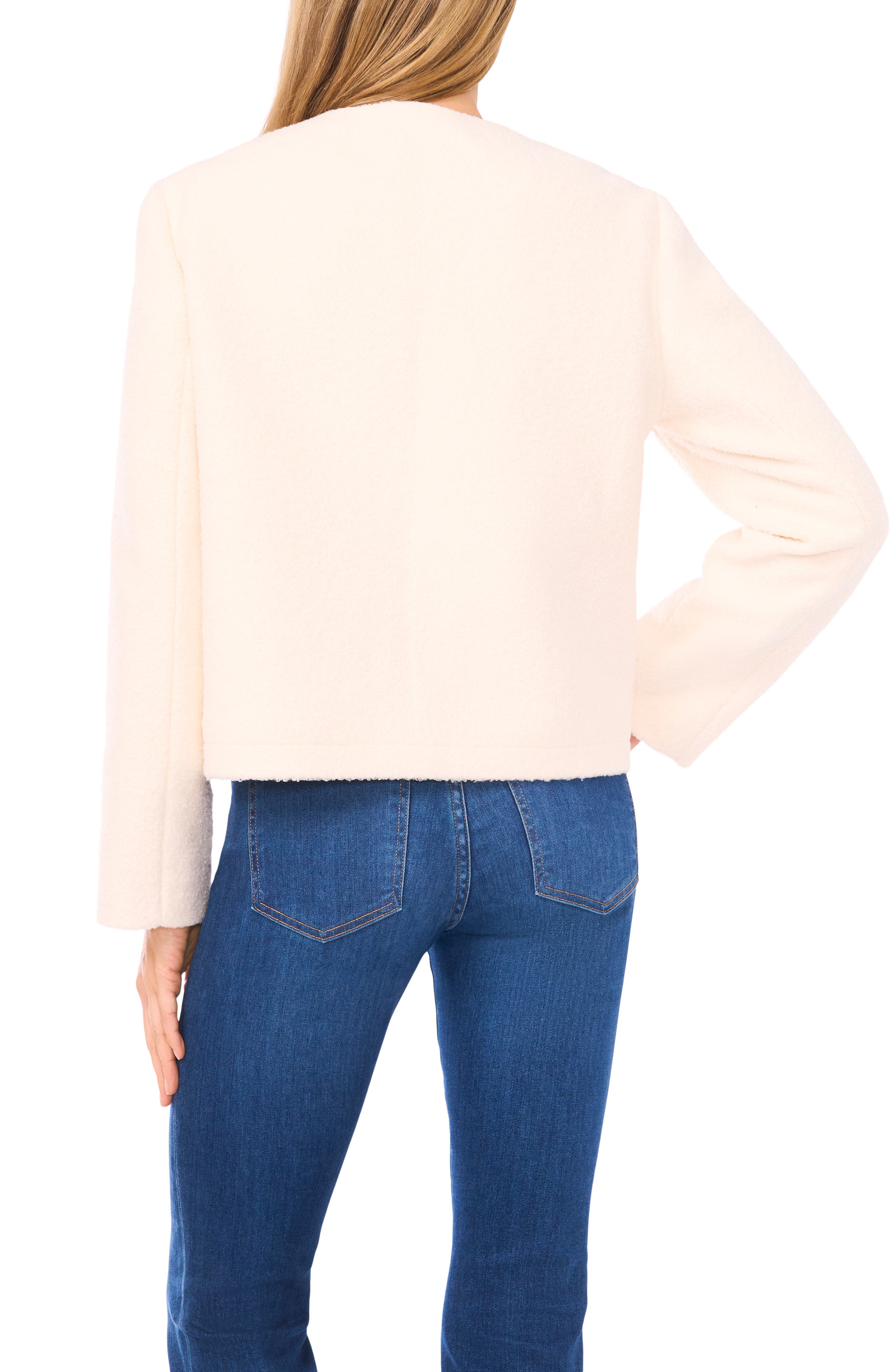 Halogen® High Pile Fleece Crop Zip Jacket