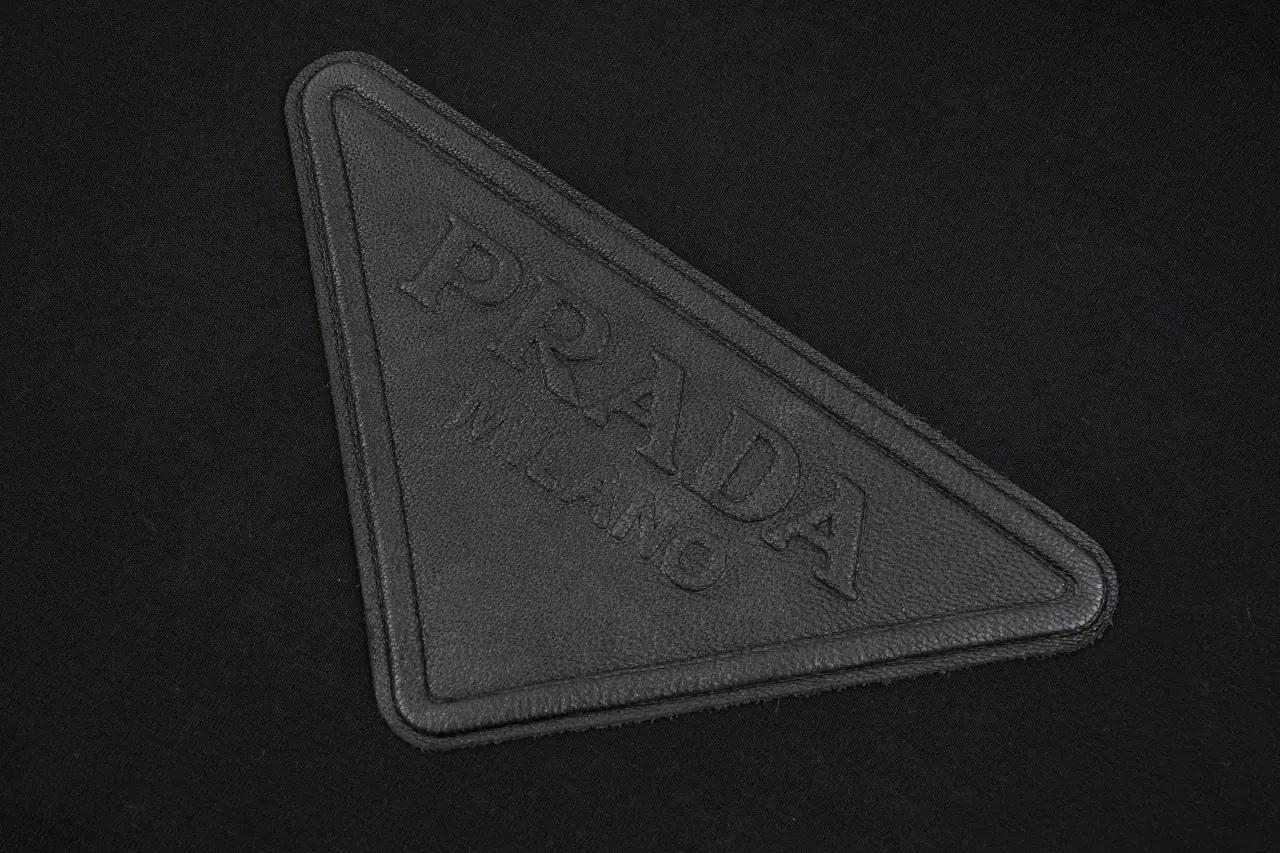 Prada Black Hoodie with Leather Triangle Logo product photo from LabelPicks