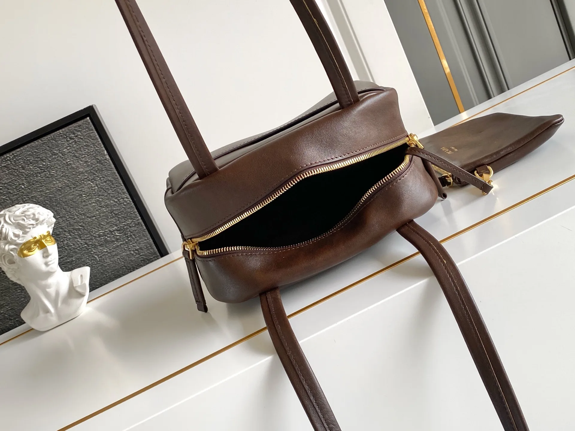 Prada Suede Leather Top Handle Bag product photo from LabelPicks