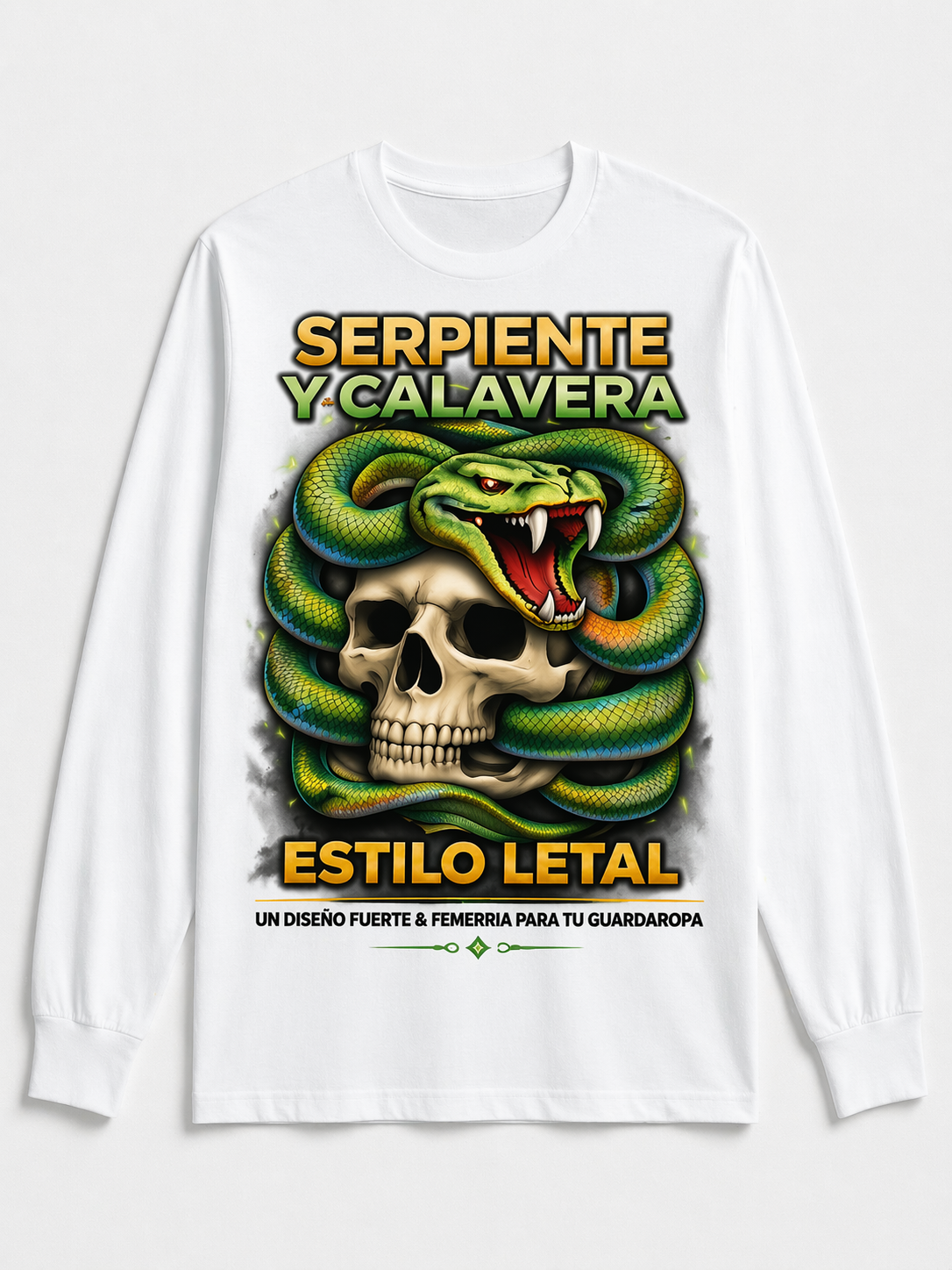 Remera Serpiente entre Calavera – Estilo Letal