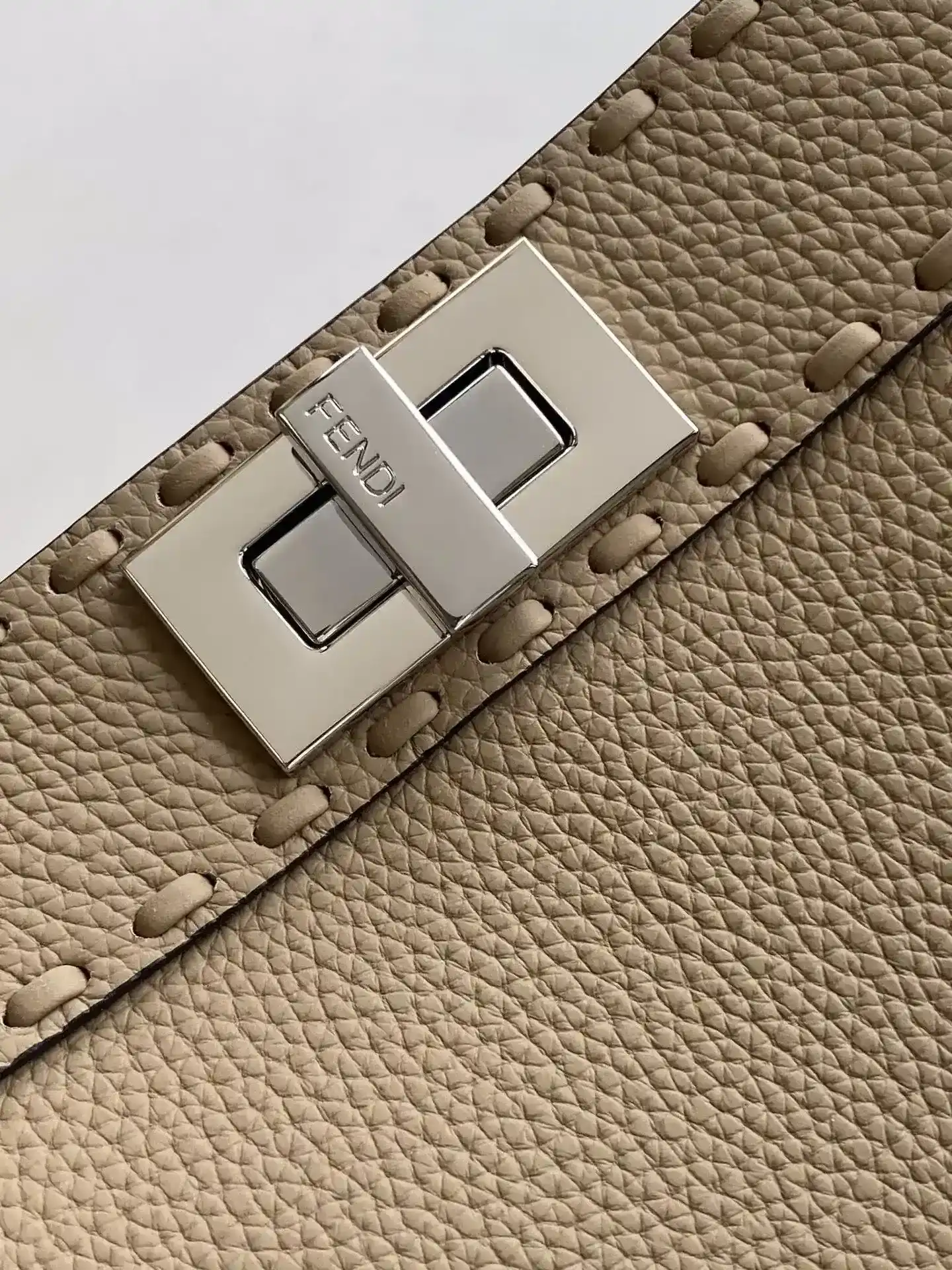 Fendi Peekaboo Grey Calfskin Top Handle Bag product photo from LabelPicks