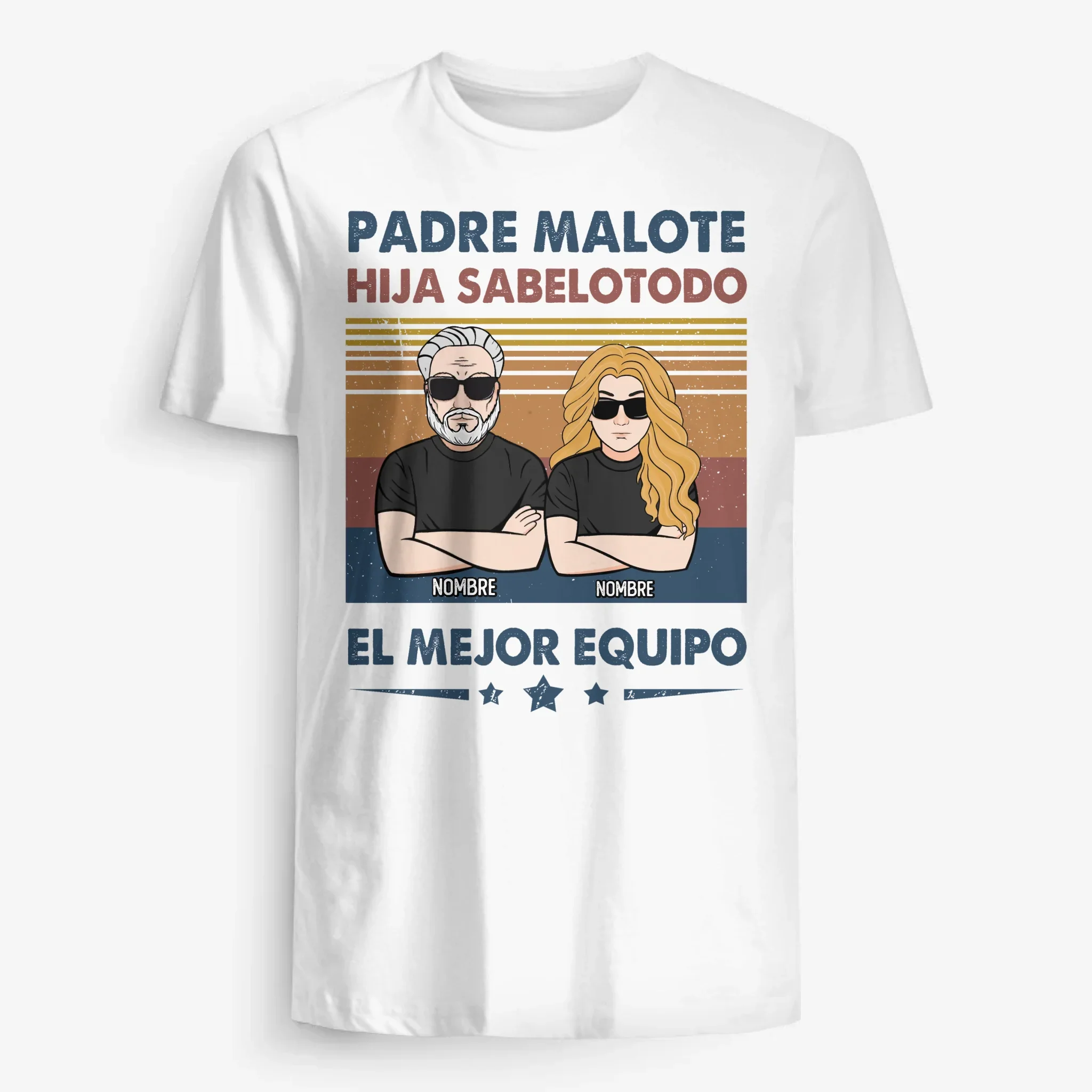 Personalizar Camisetas Para Papá | Personalizado Regalo Para Papá | Padre malote  Hija sabelotodo