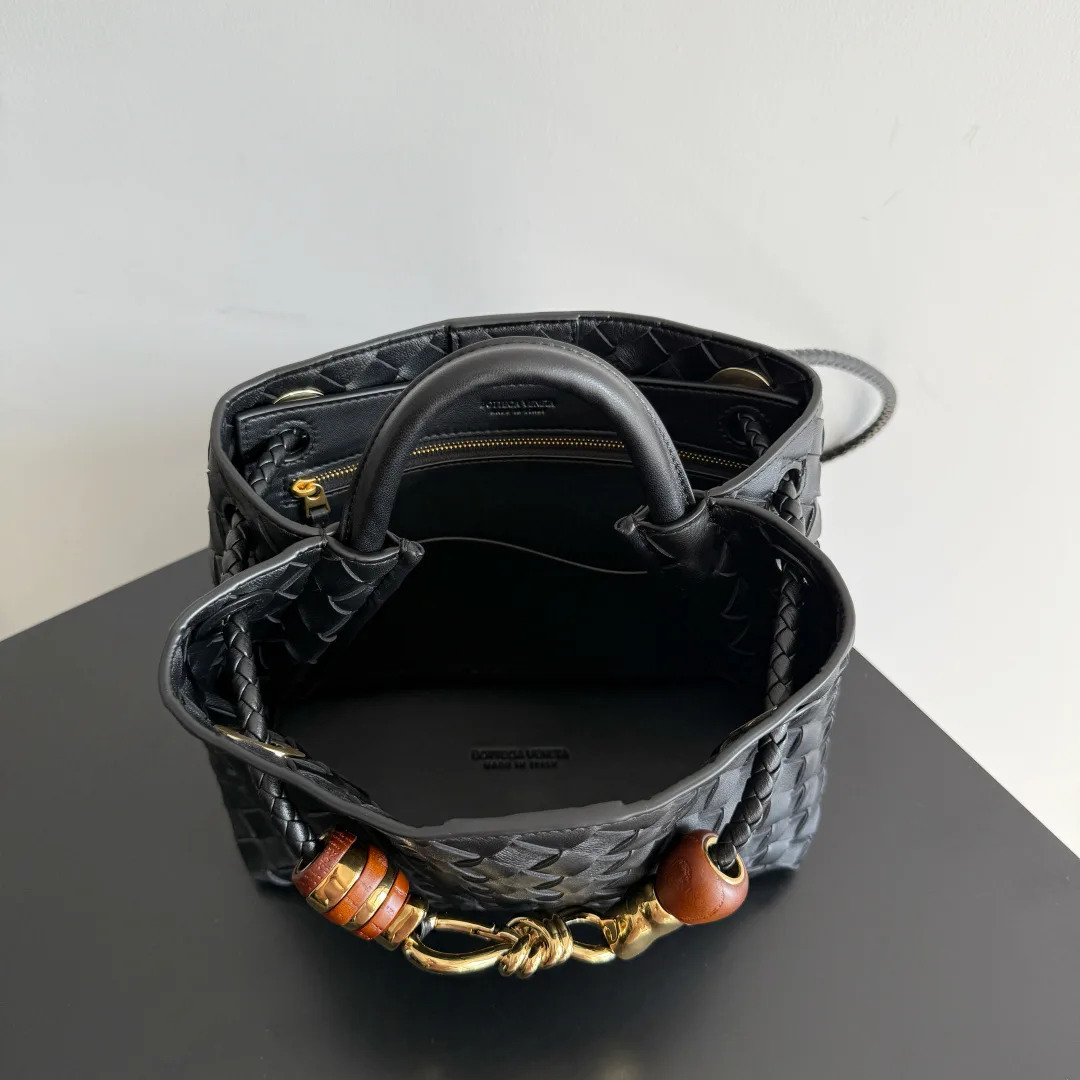 Bottega Veneta Andiamo Black Intrecciato Woven Leather Top Handle Bag product photo from LabelPicks