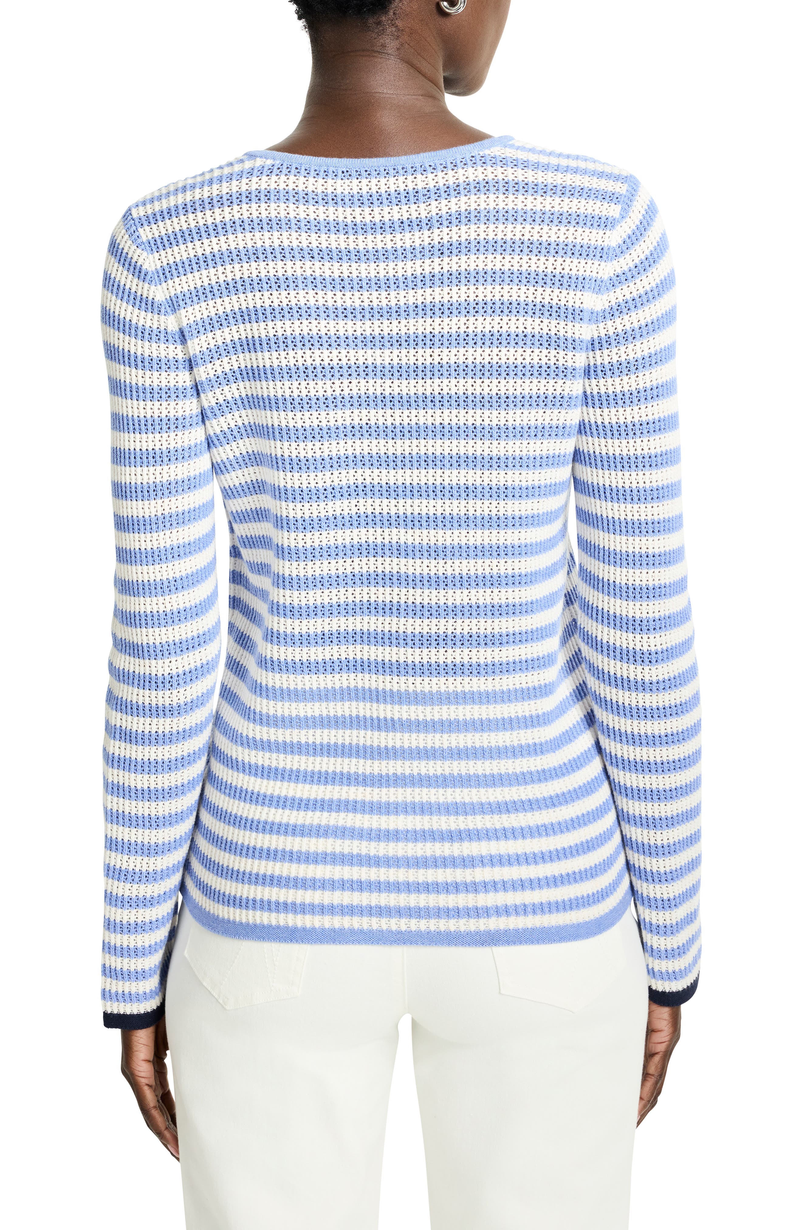 NIC+ZOE Stripe Supersoft Mesh Sweater