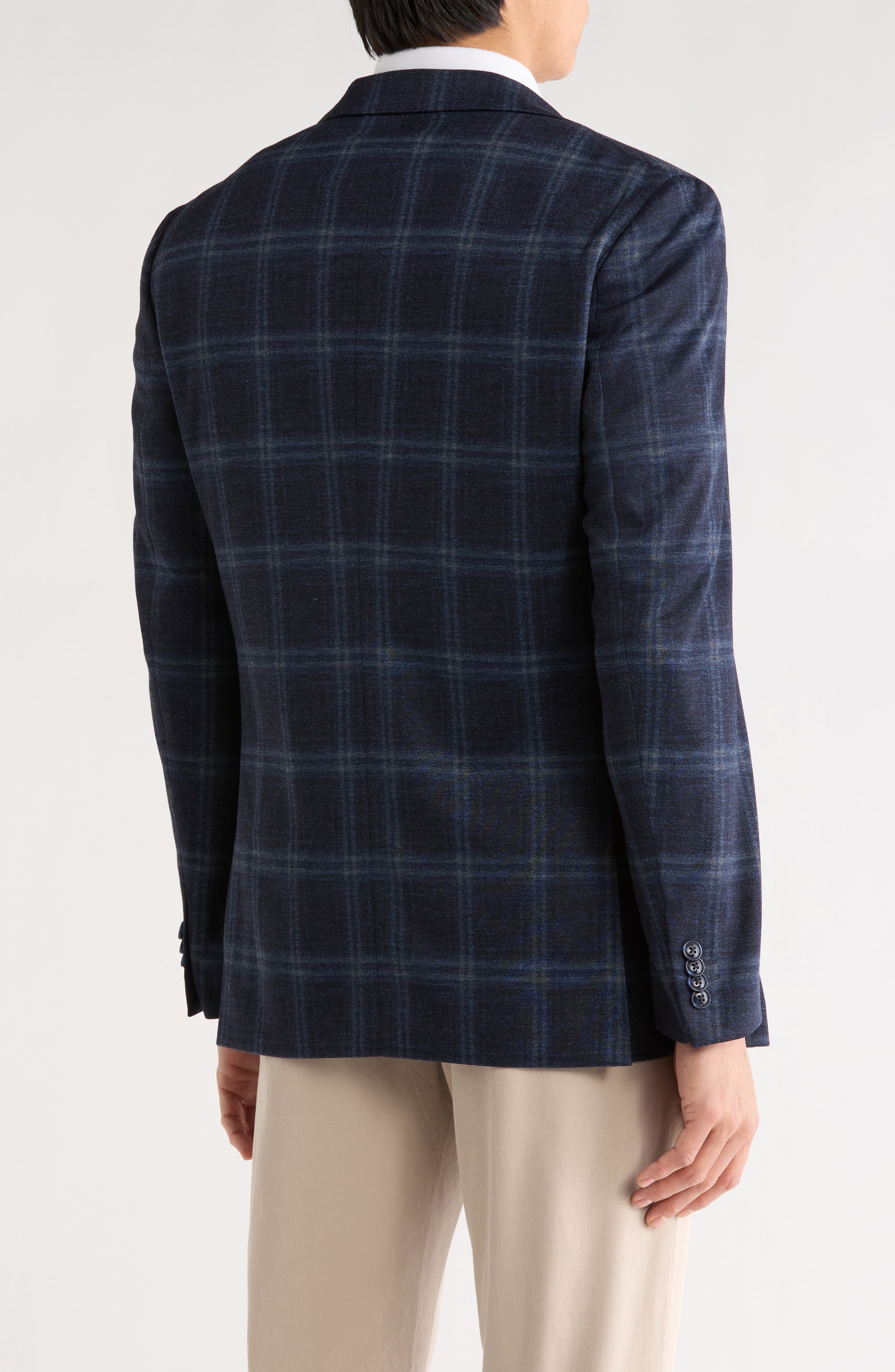 Original Penguin Blue Plaid Notch Lapel Sport Coat