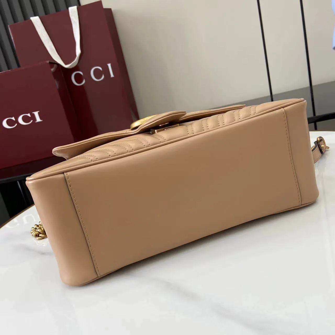Gucci Beige Marmont GG Supreme Canvas Shoulder Bag product photo from LabelPicks
