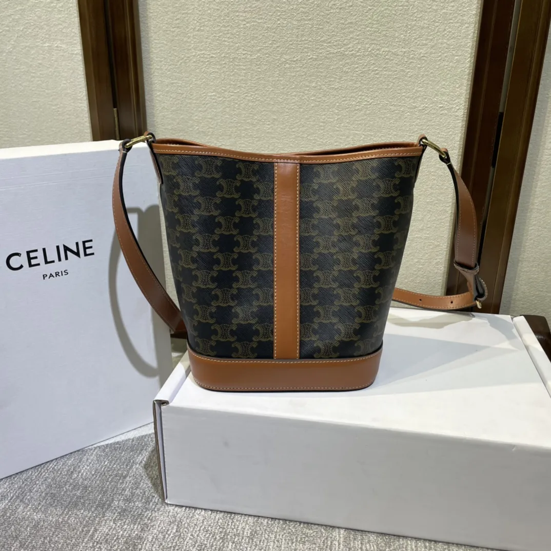 Celine Folco Triomphe Canvas Bucket Bag product photo from LabelPicks