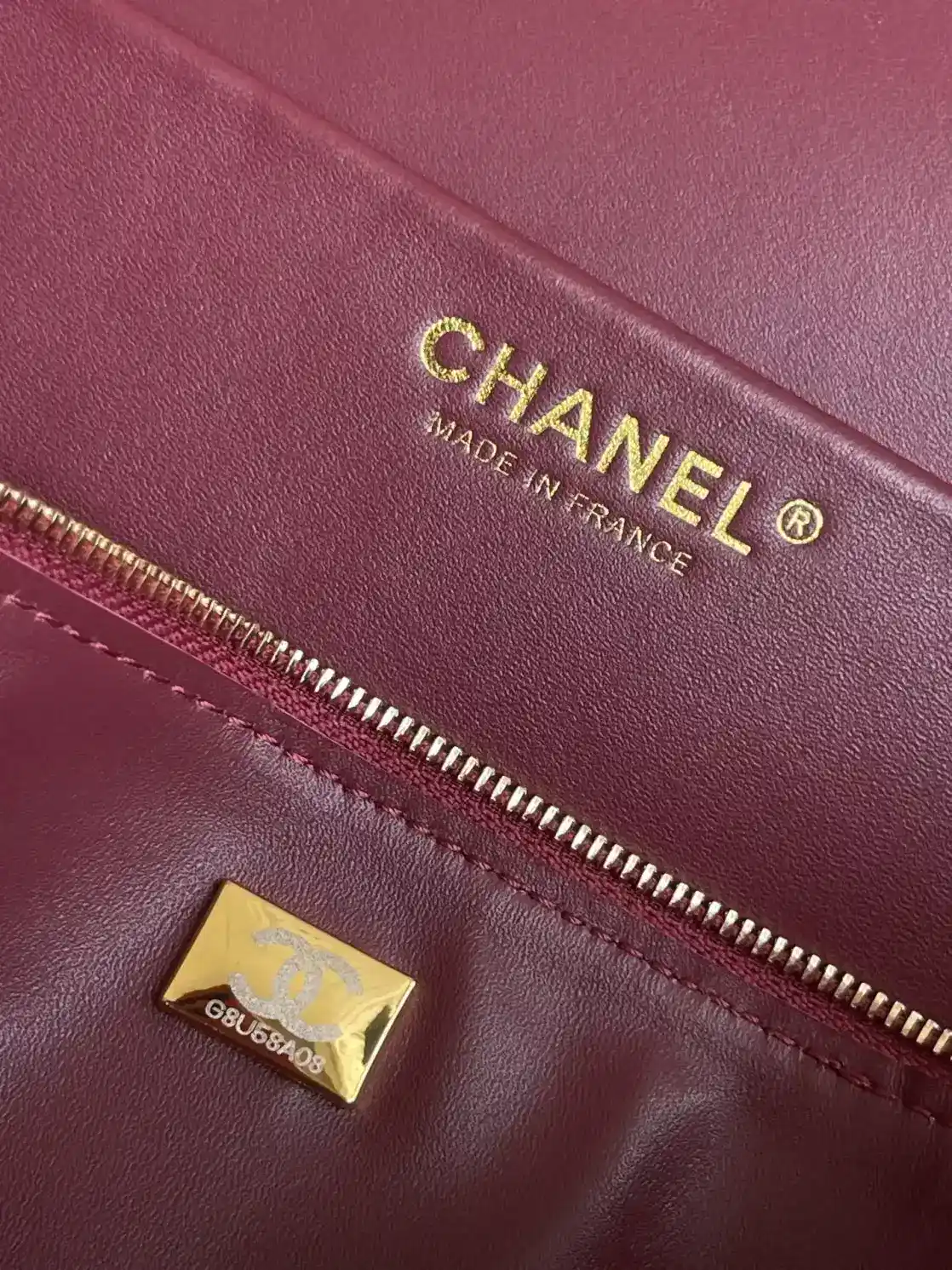Chanel Classic Flap Burgundy Grained Leather Top Handle Bag product photo from LabelPicks