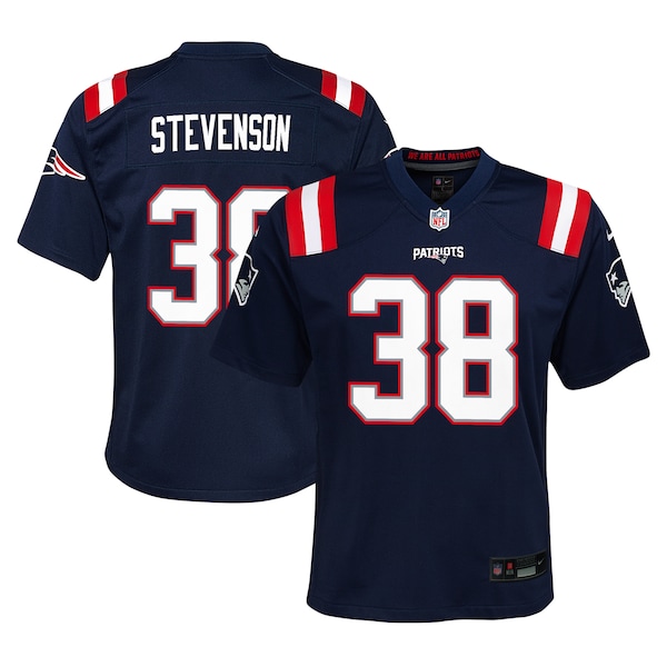 Rhamondre Stevenson New England Patriots Nike Youth Team Player Game Jersey - Navy