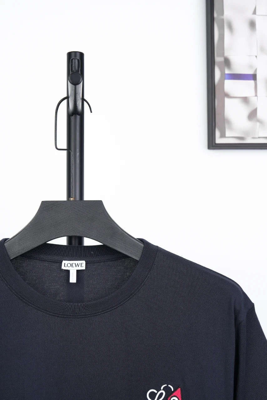 LOEWE Navy Cat Eye Anagram Embroidered T-Shirt product photo from LabelPicks