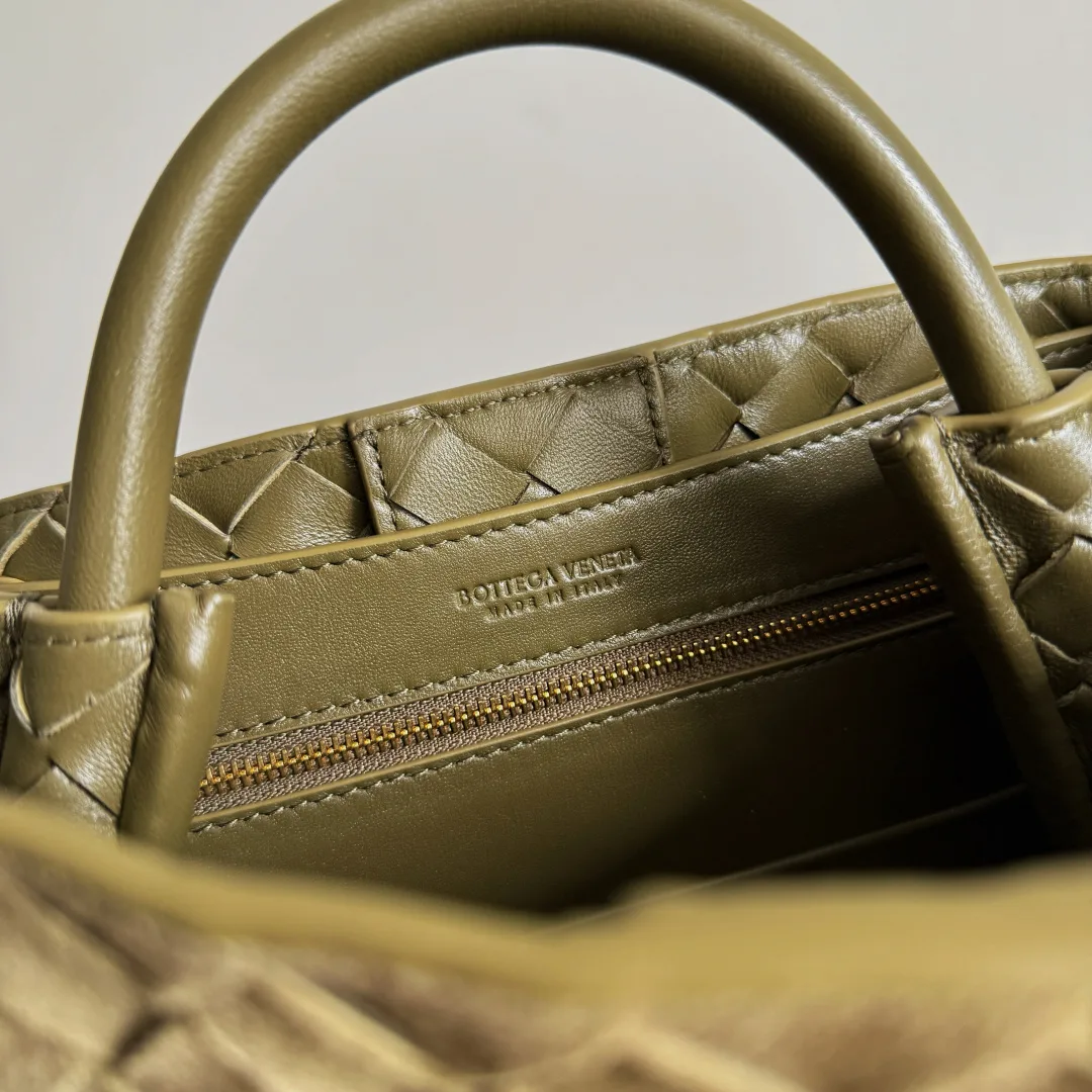 Bottega Veneta Andiamo White Intrecciato Woven Leather Top Handle Bag product photo from LabelPicks