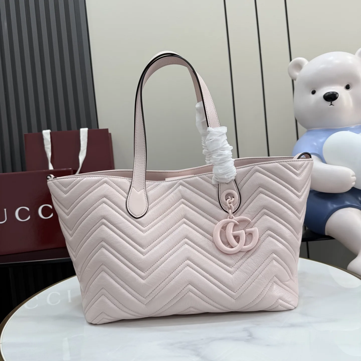 Gucci Pink Marmont GG Supreme Canvas Tote Bag product photo from LabelPicks