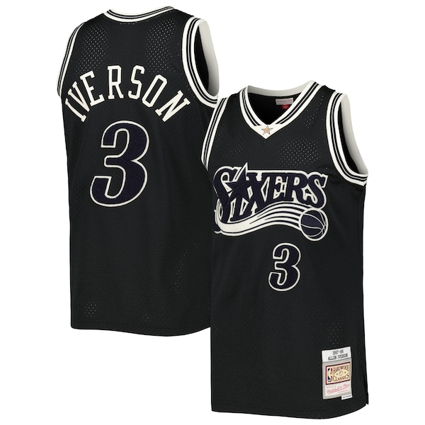 Allen Iverson Philadelphia 76ers Hardwood Classics Off-Court Swingman Jersey - Black