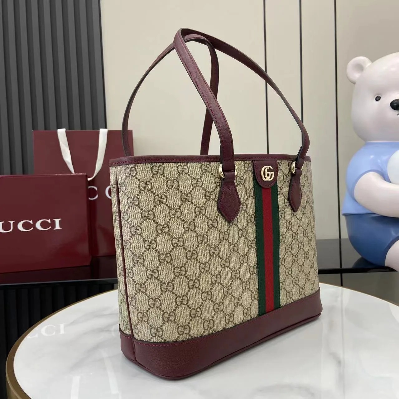 Gucci Brown Ophidia GG Supreme Canvas Tote Bag product photo from LabelPicks