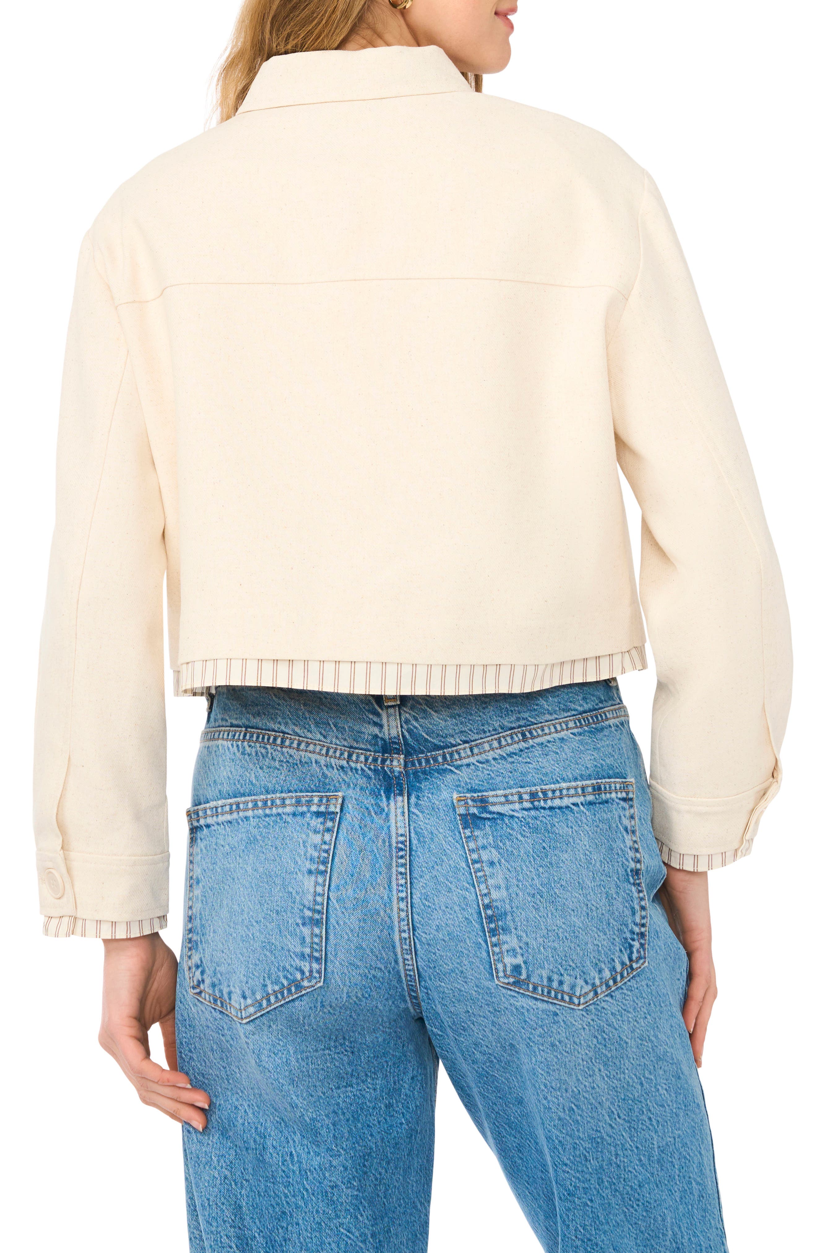 Halogen® Crop Twill Shirt Jacket