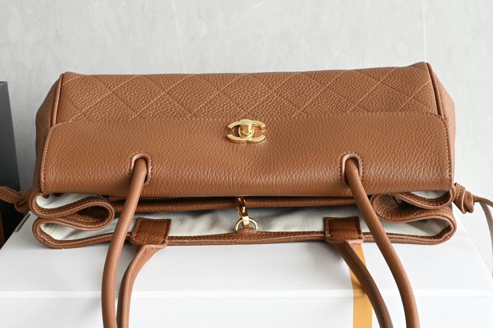 Chanel Brown Calfskin Top Handle Bag product photo from LabelPicks