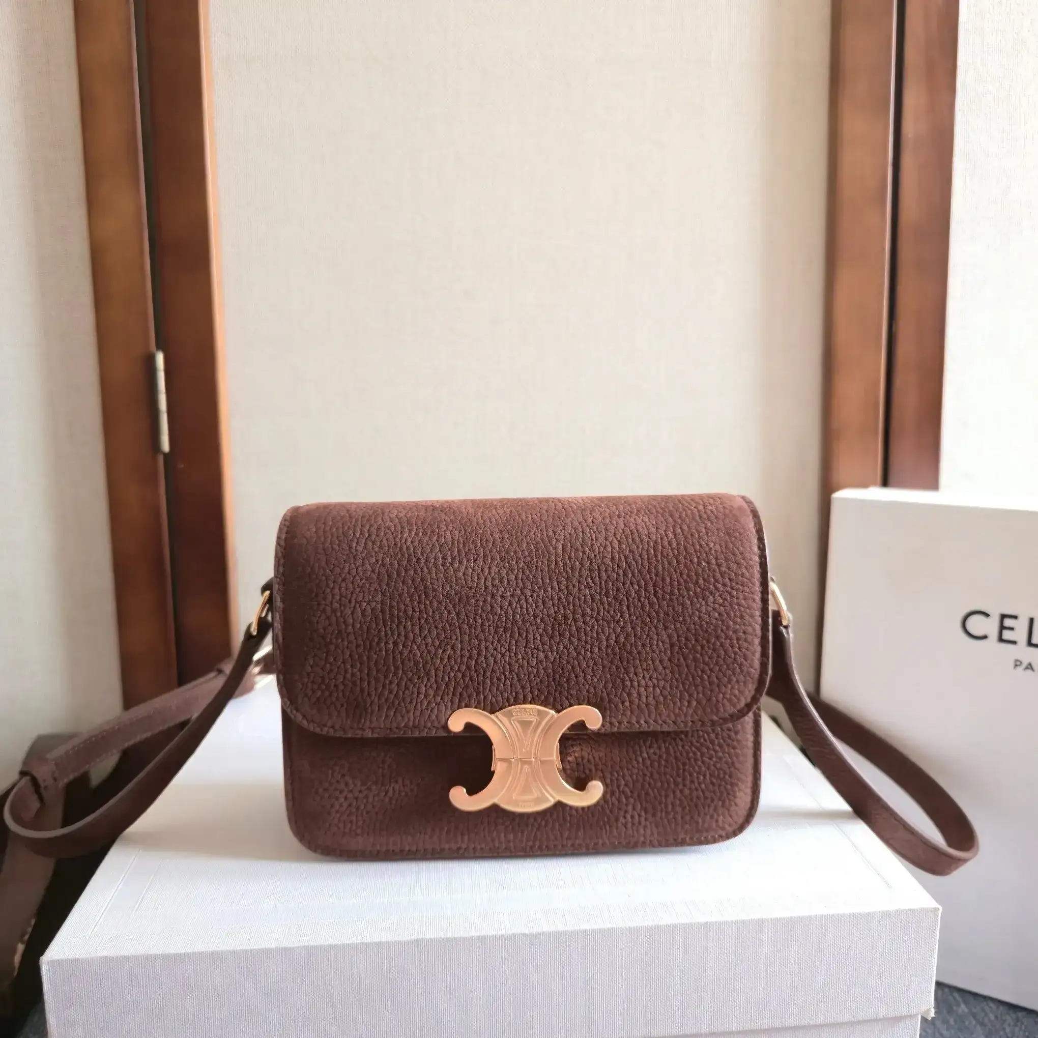 Celine Calfskin Triomphe Crossbody Bag product photo from LabelPicks