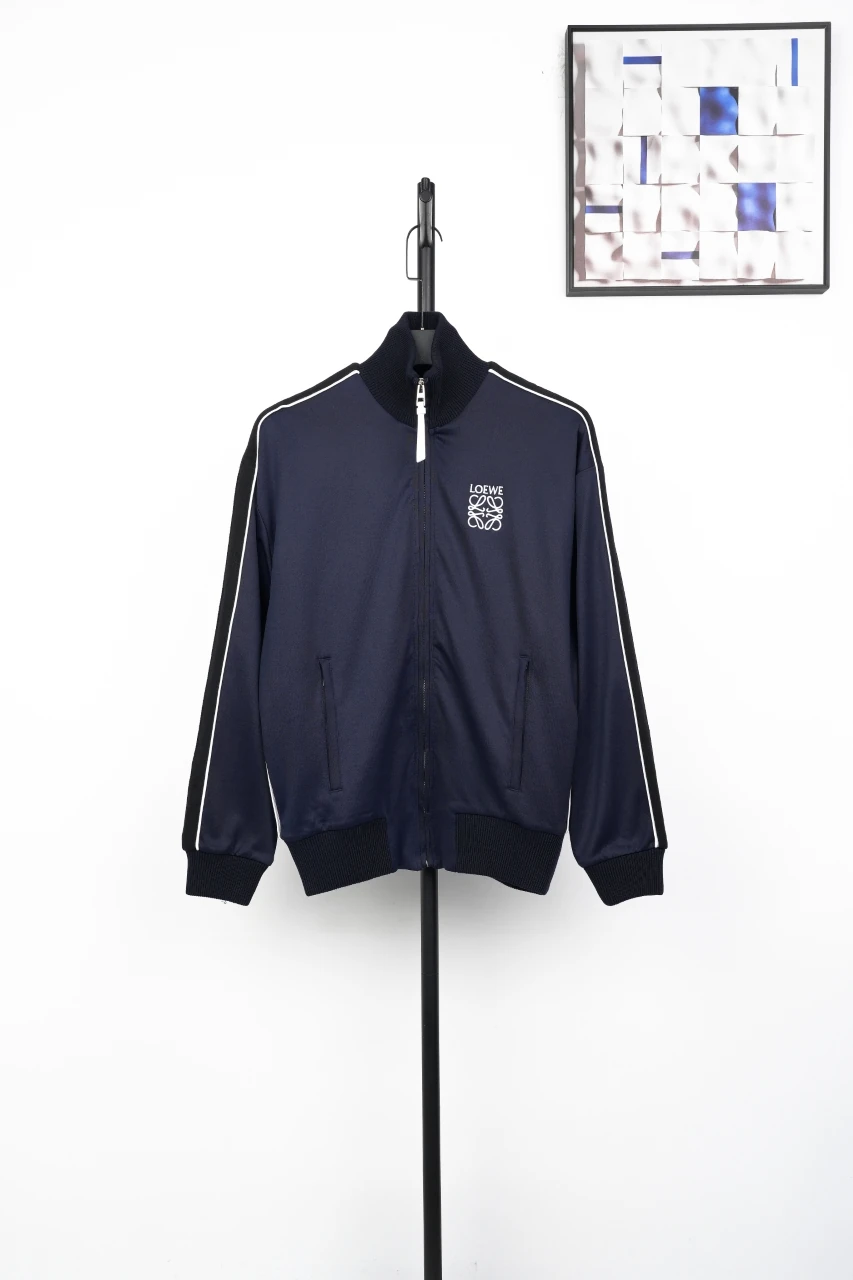 LOEWE Navy Anagram Embroidered Zip Track Jacket product photo from LabelPicks