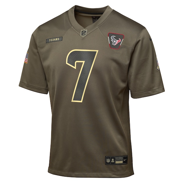 C.J. Stroud Houston Texans Nike Youth 2025 Salute to Service Game Jersey - Olive