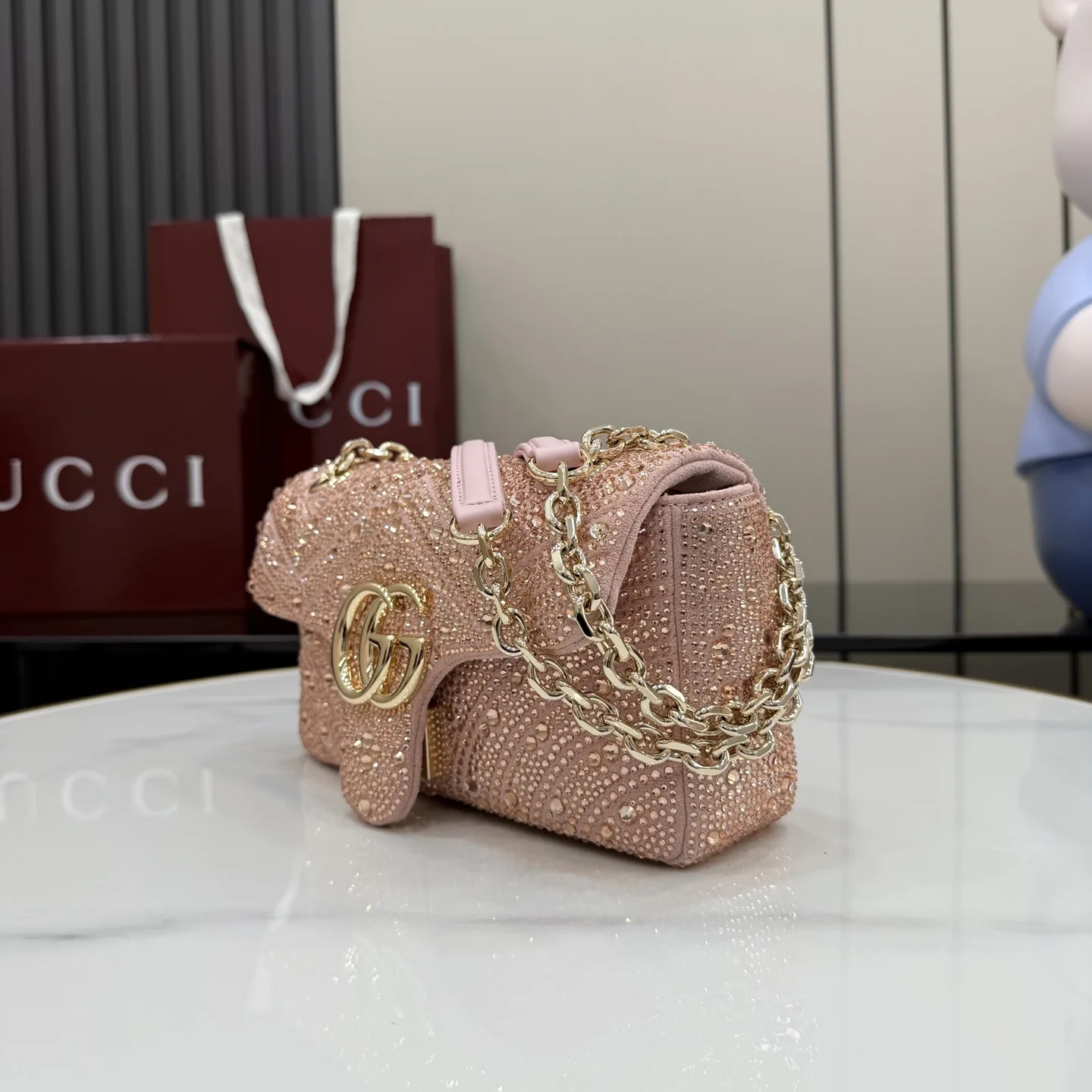 Gucci Pink Marmont GG Supreme Canvas Shoulder Bag product photo from LabelPicks