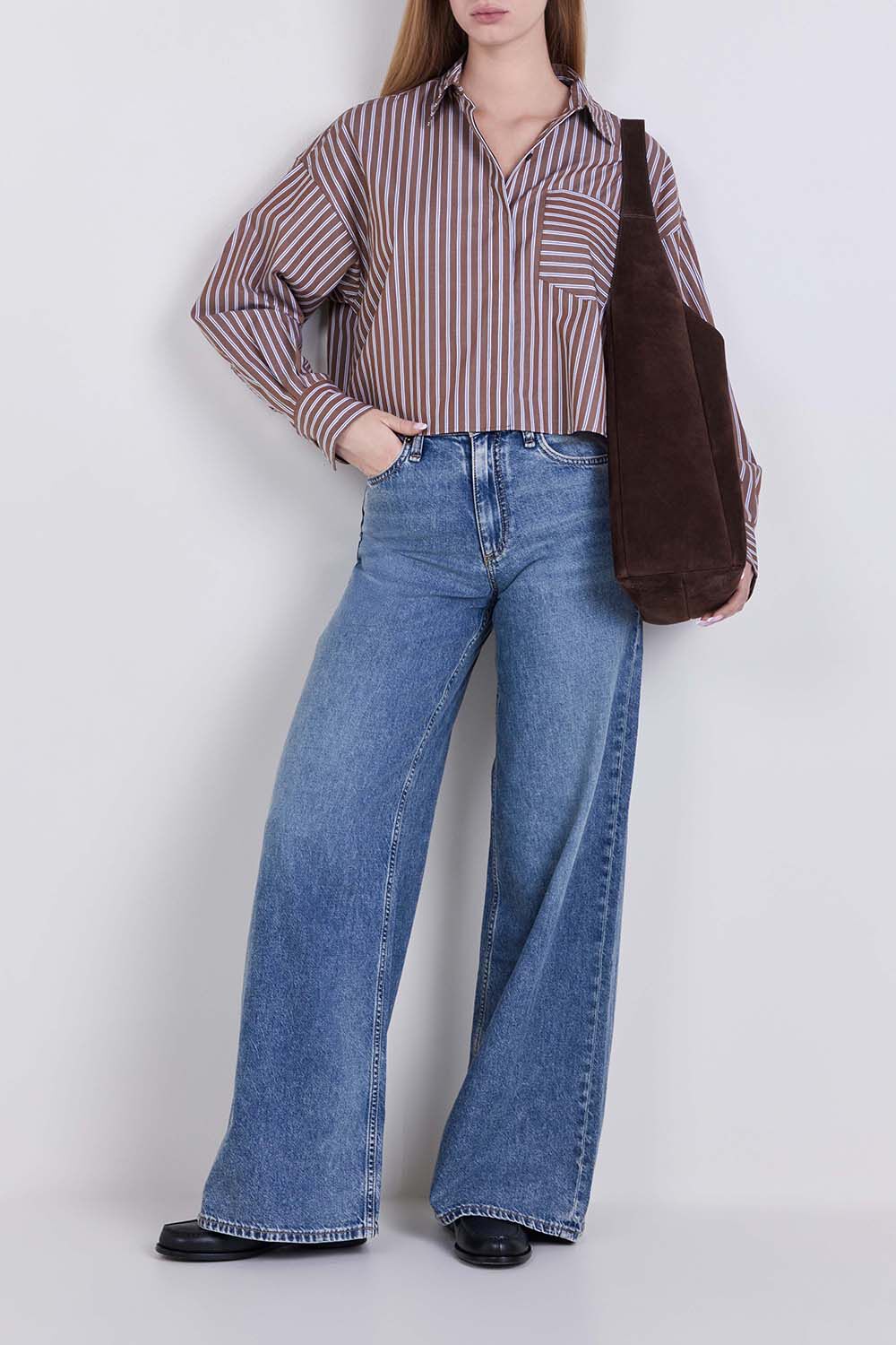 RAG & BONE חולצה מכופתרת בגזרת קרופ
