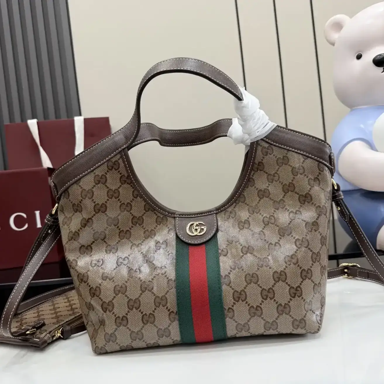 Gucci Brown GG Supreme Canvas Tote Bag product photo from LabelPicks
