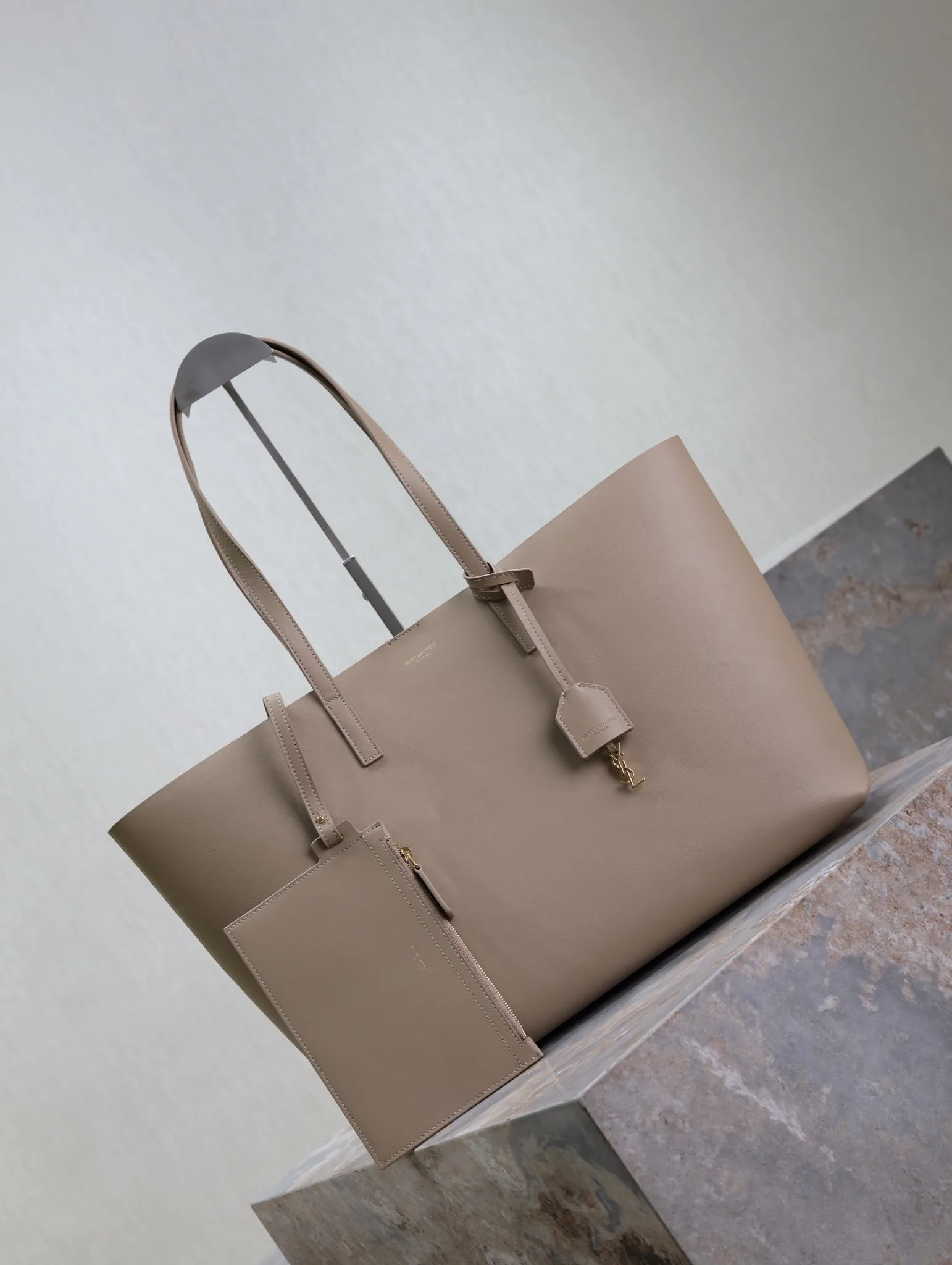 Saint Laurent Beige Calfskin Tote Bag product photo from LabelPicks