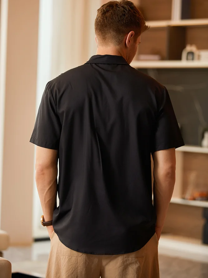 Men's Christmas Print Casual Breathable Hawaiian Short Sleeve Shirt