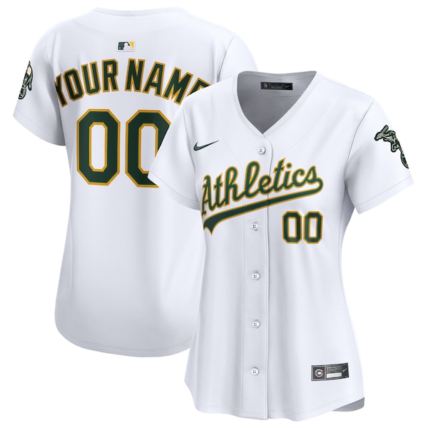 Athletics Nike Women's Home Limited Custom Jersey - White