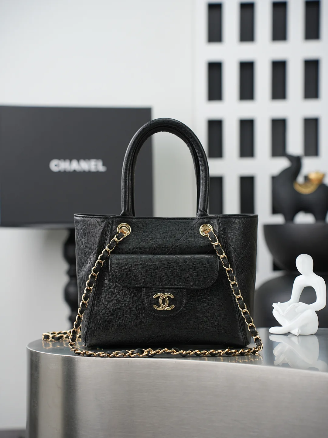 Chanel Black Quilted Leather Tote Bag product photo from LabelPicks