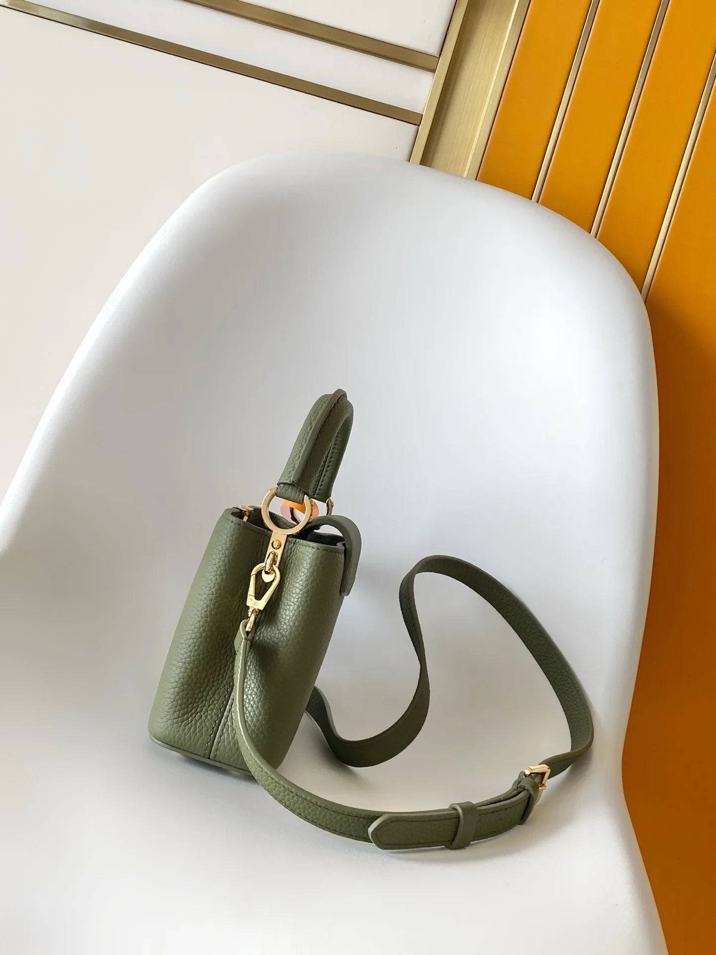Louis Vuitton Black Capucines Grained Leather Top Handle Bag product photo from LabelPicks
