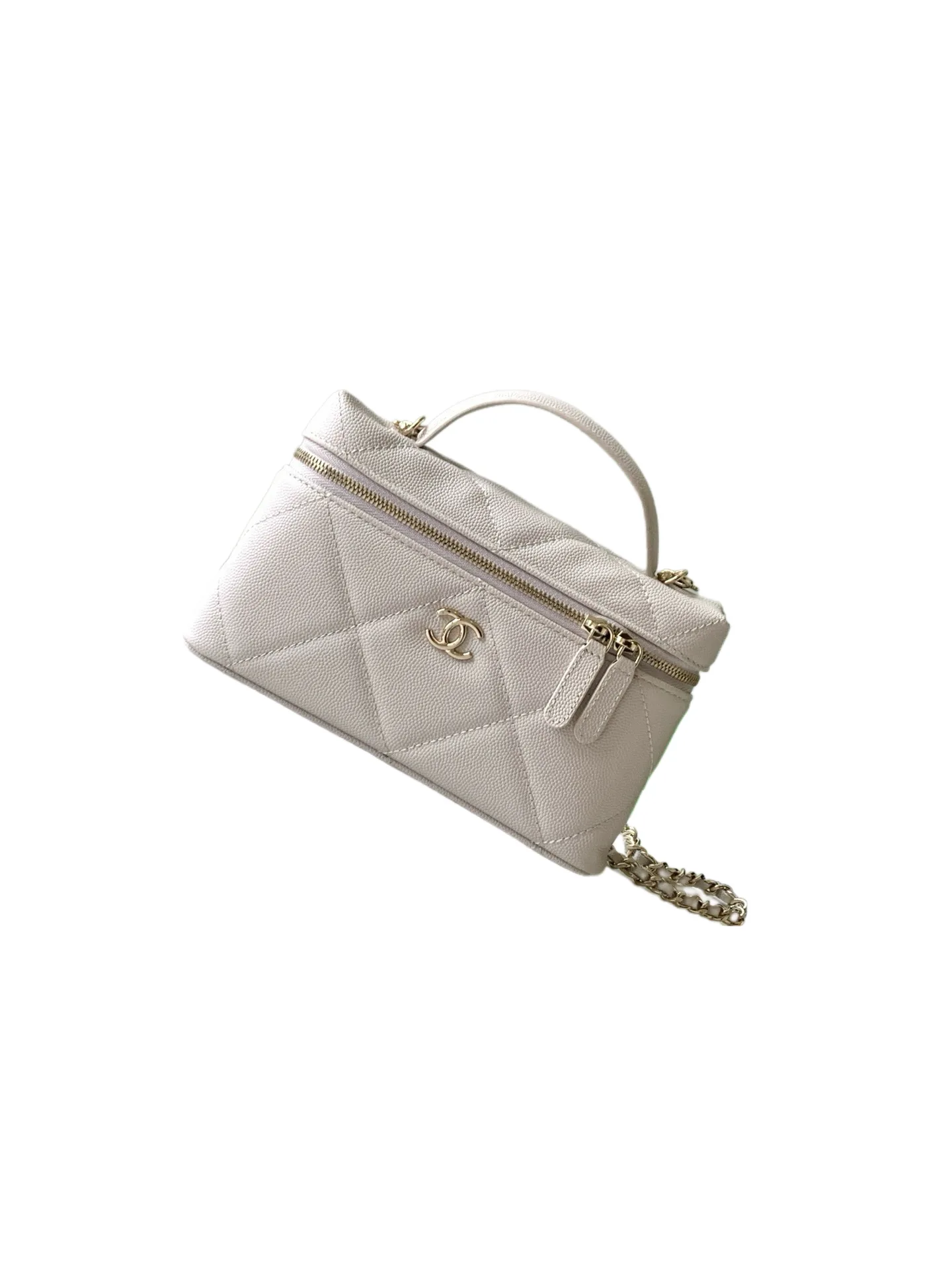 Chanel Grey Quilted Leather Top Handle Bag product photo from LabelPicks