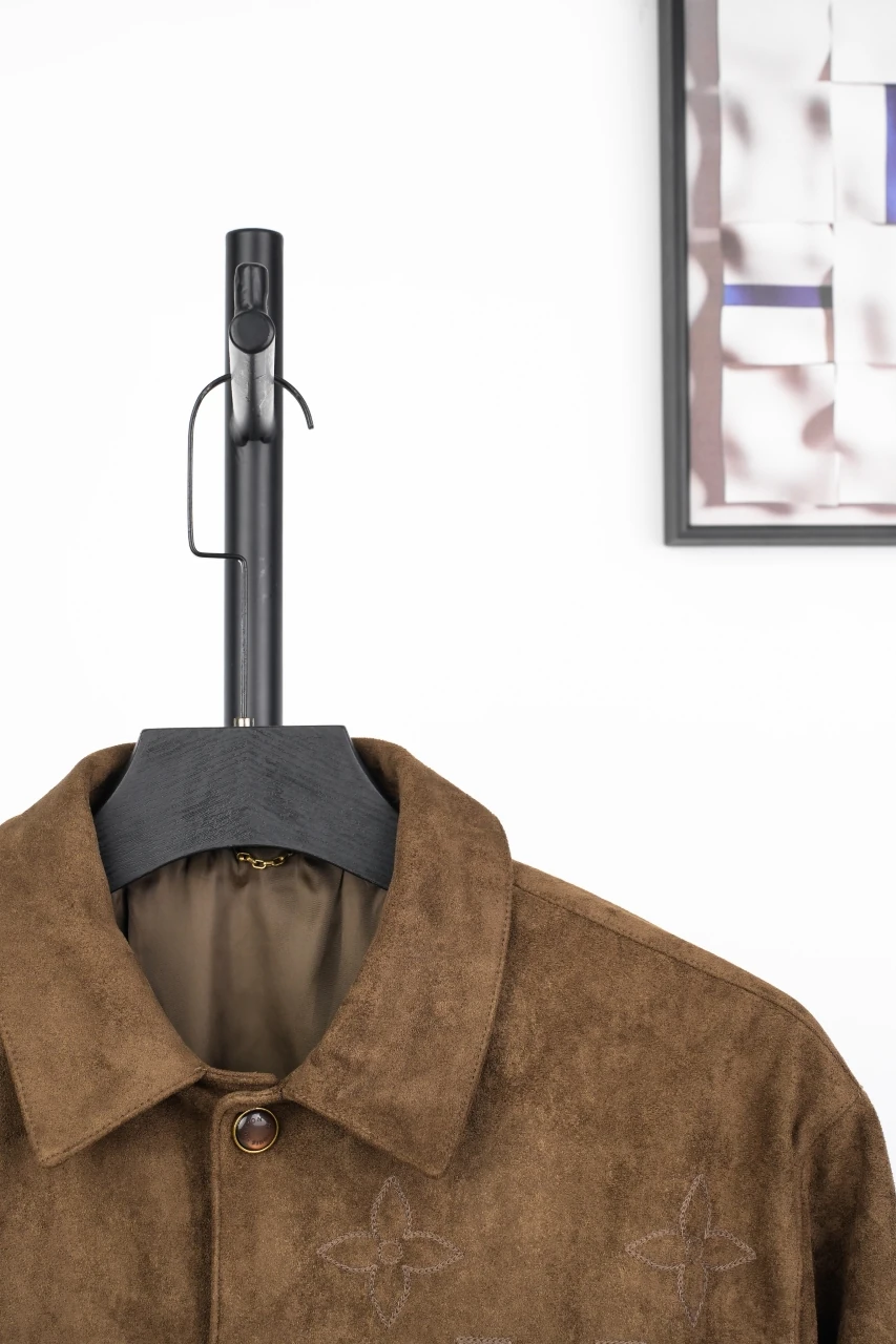 Louis Vuitton Camel Brown Suede Feel Padded Shirt Jacket product photo from LabelPicks