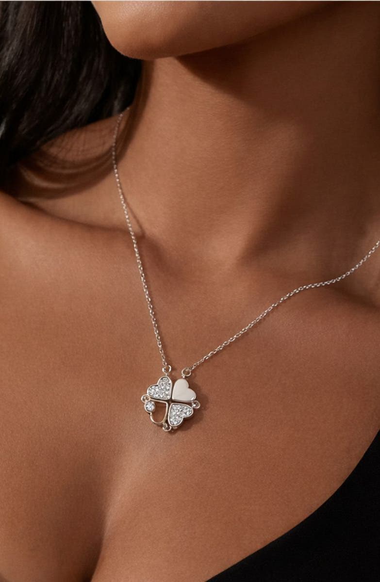 REBL Crystal Clover Pendant Necklace