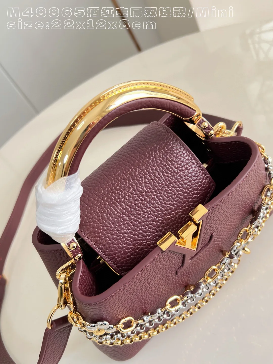 Louis Vuitton Capucines Burgundy Calfskin Crossbody Bag product photo from LabelPicks