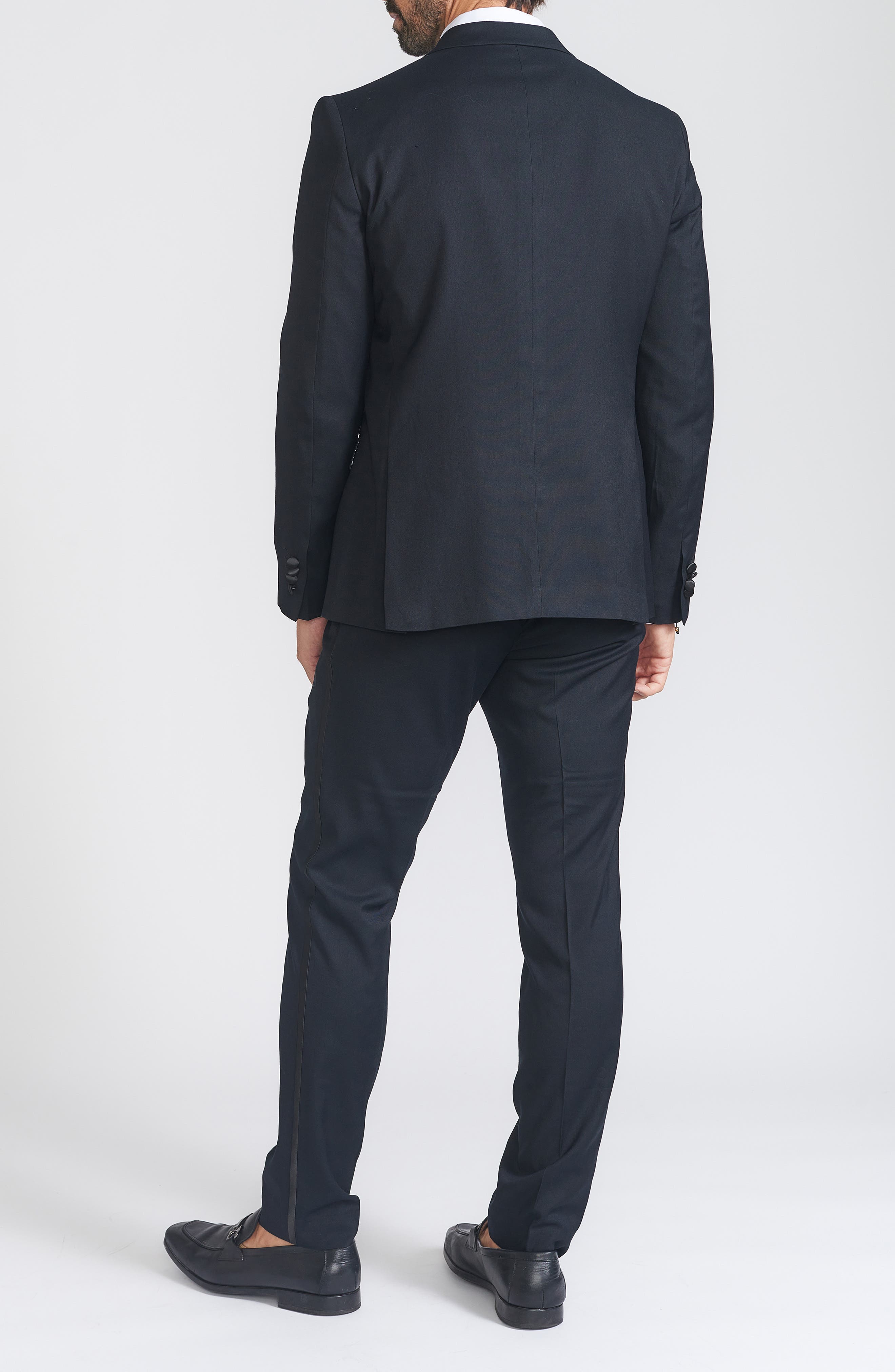 SAVILE ROW CO Slim Fit Satin Notch Lapel Tuxedo