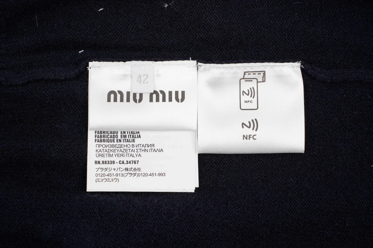 Miu Miu Navy Contrast Stripe Polo Sweater product photo from LabelPicks